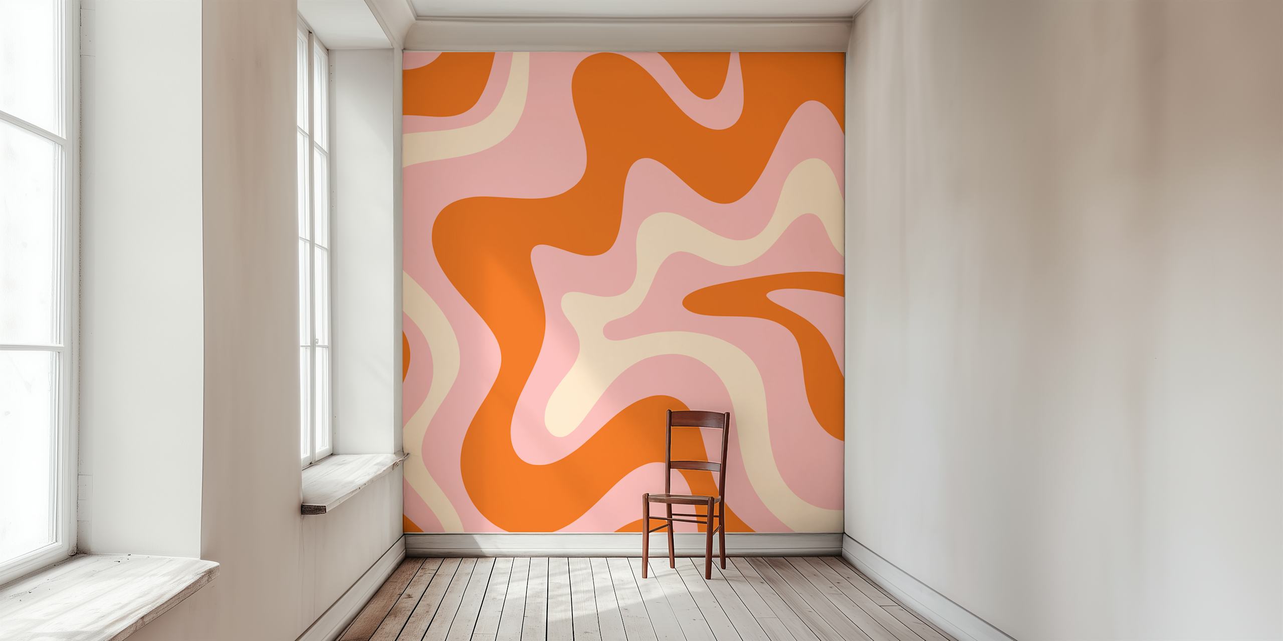 Tapeta Retro Liquid Swirl Abstract w pomieszczeniu