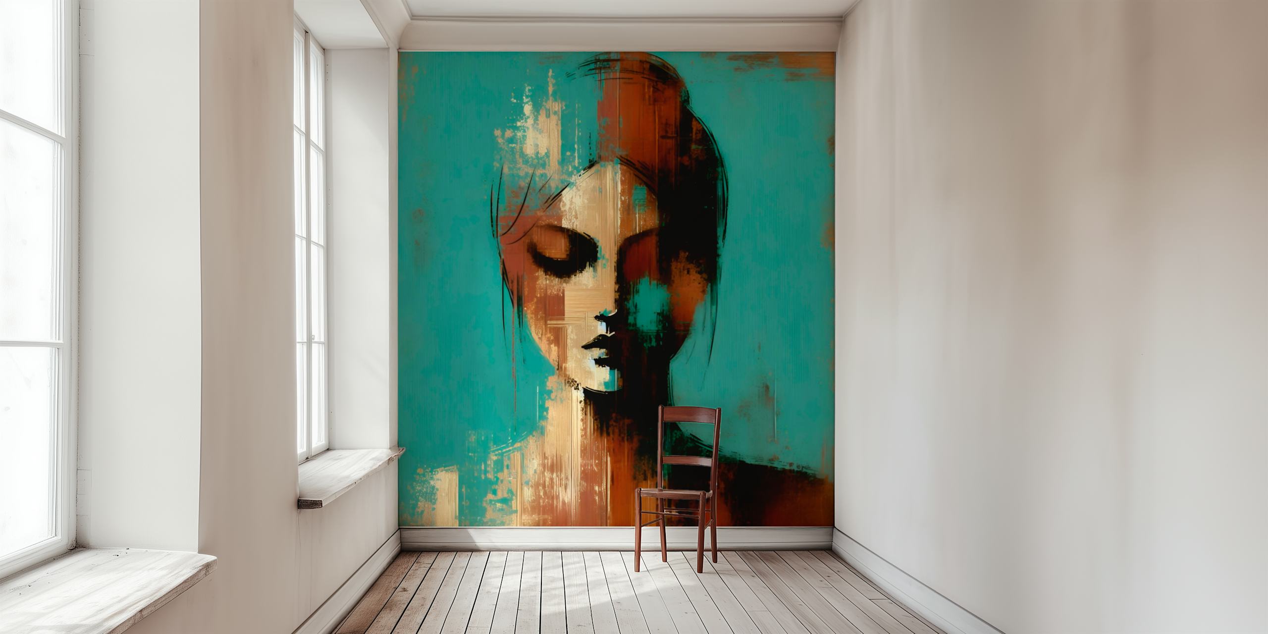 Lady Meditation wallpaper in a room