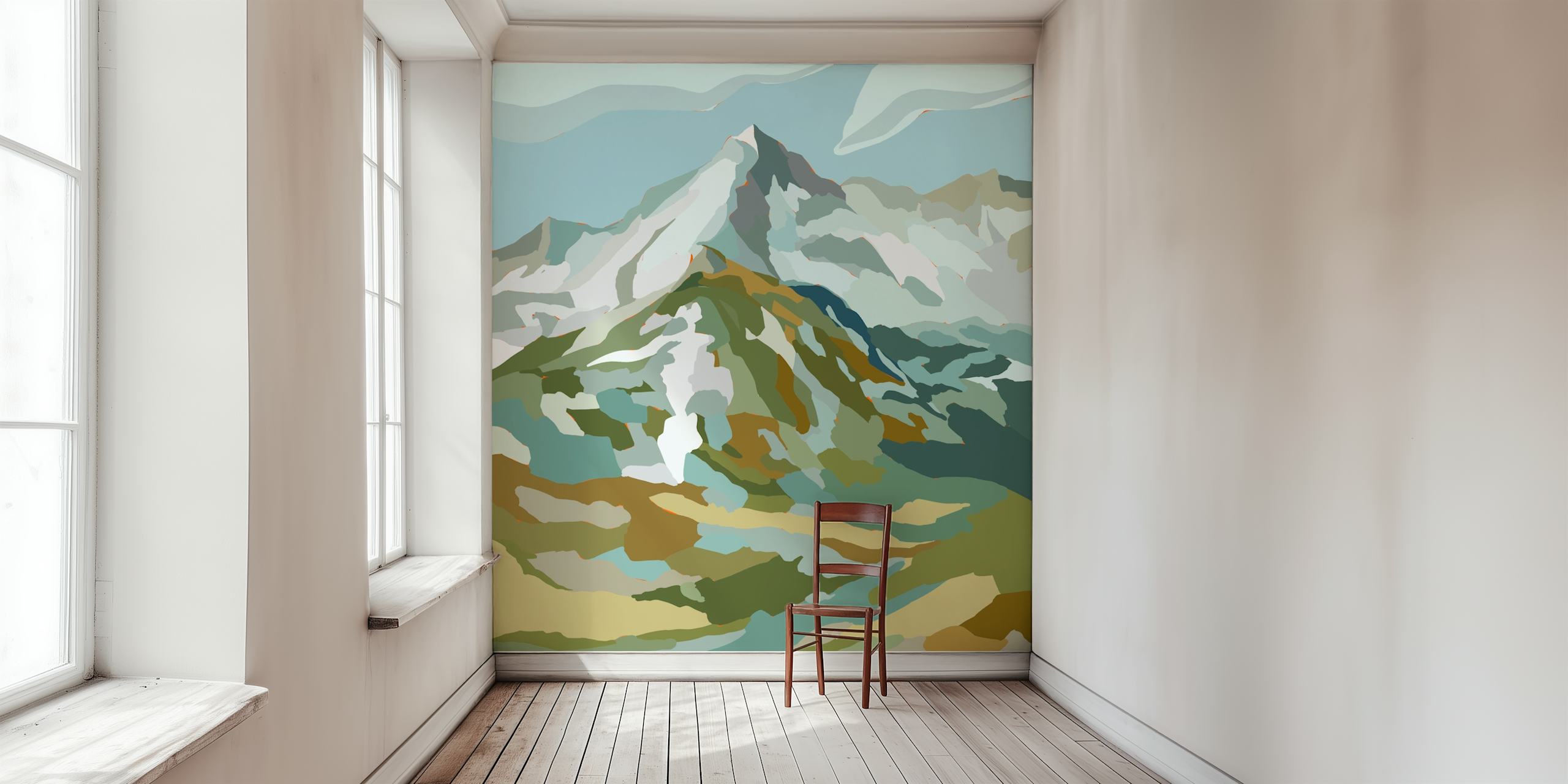 Papel pintado Majestic Peaks Escape en una habitación