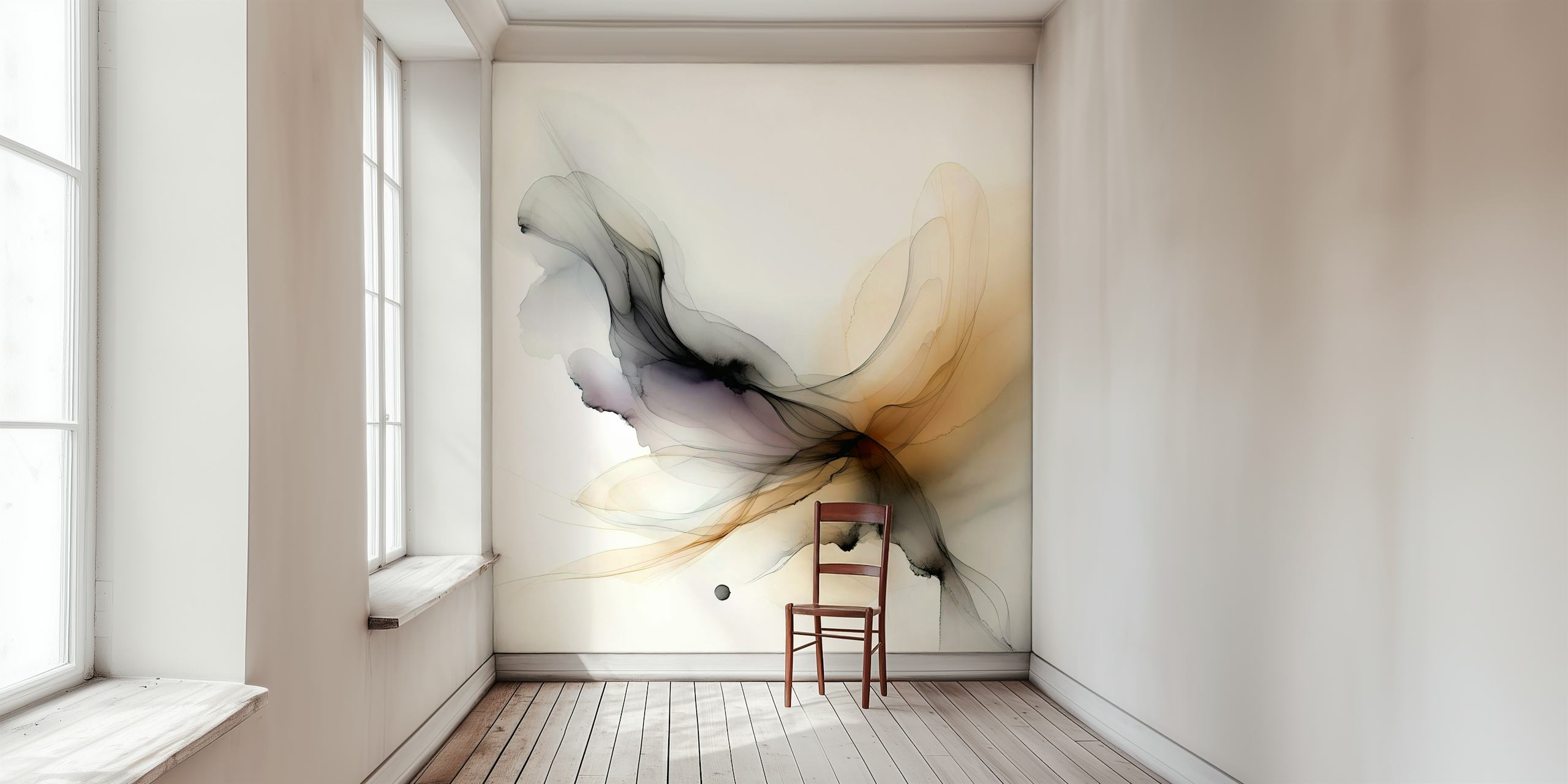 Dreamy Ink Flow wallpaper in a room
