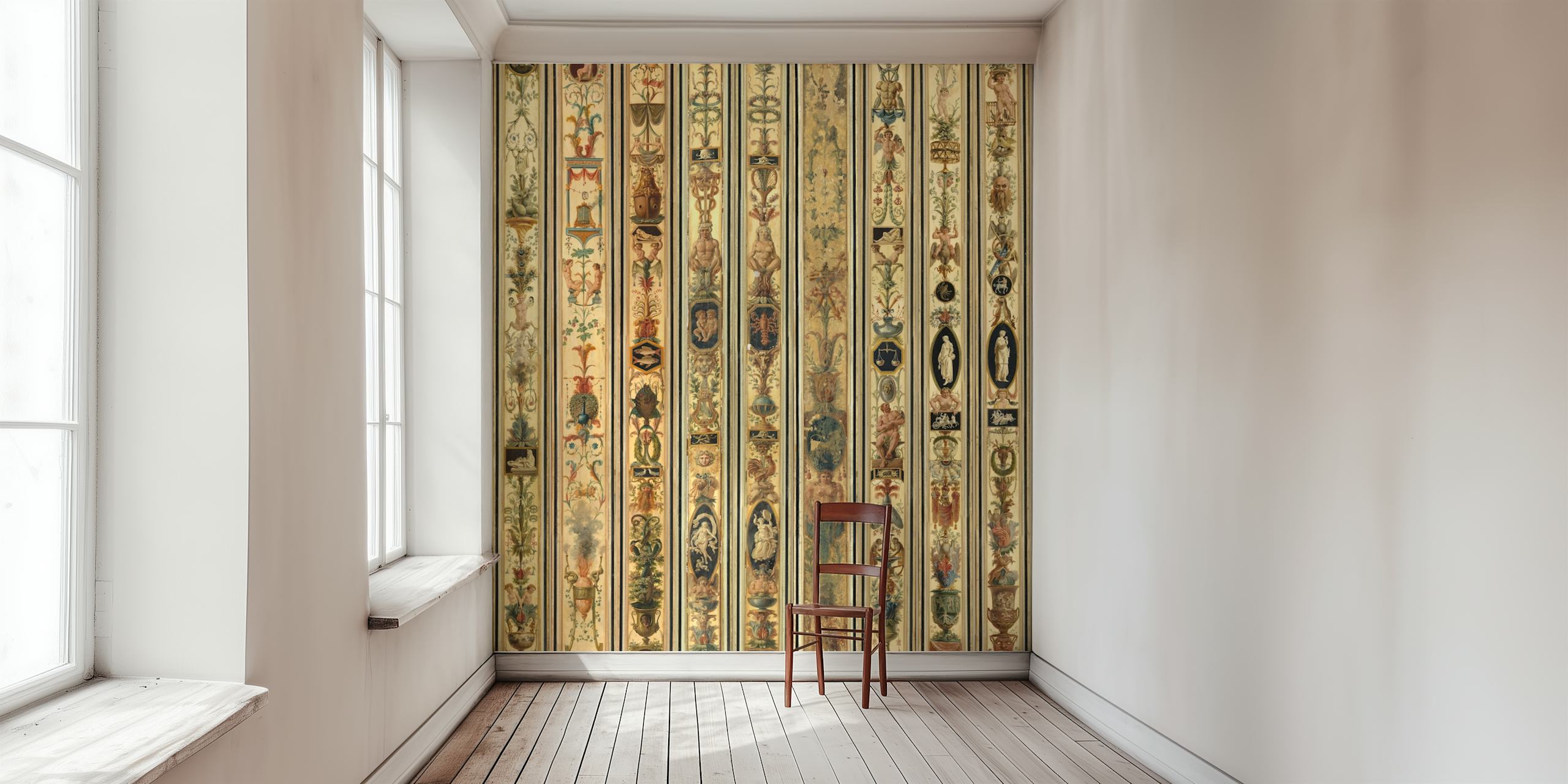 Nine Zodiac Signs Renaissance tapetti huoneessa