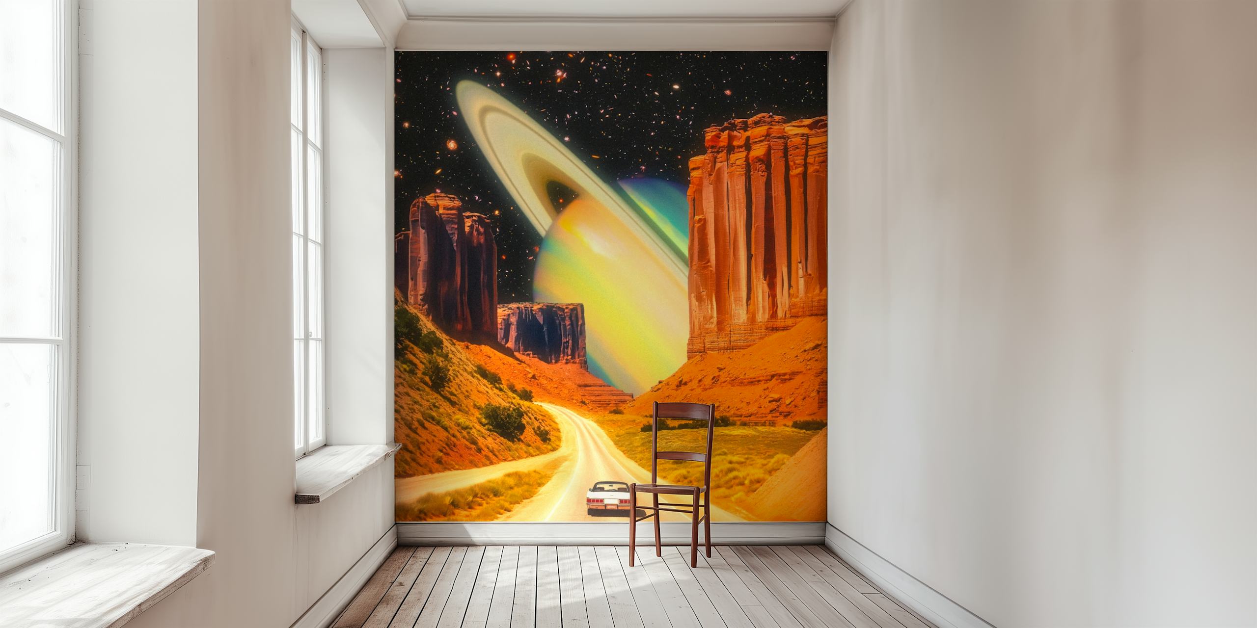 Road Trip to the Rings of Infinity papel pintado en una habitación