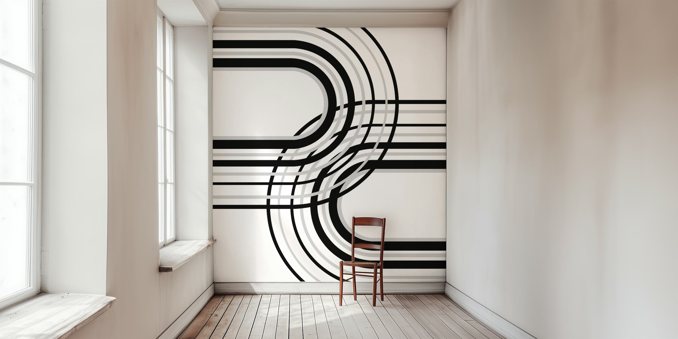 Rainbow Arch Minimal 5 wallpaper in a modern room