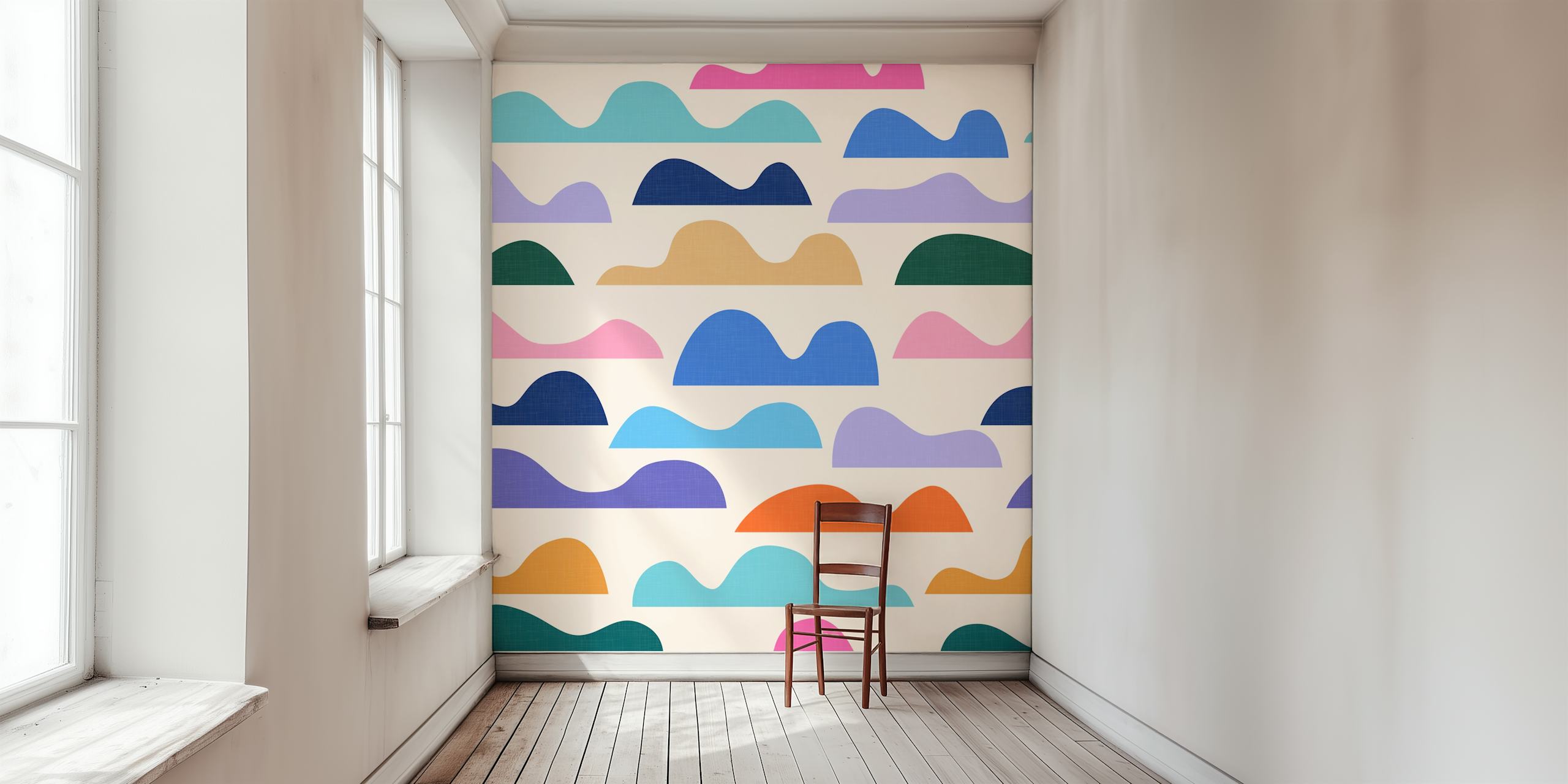 Playful Shapes Colorful Modern Landscape WM