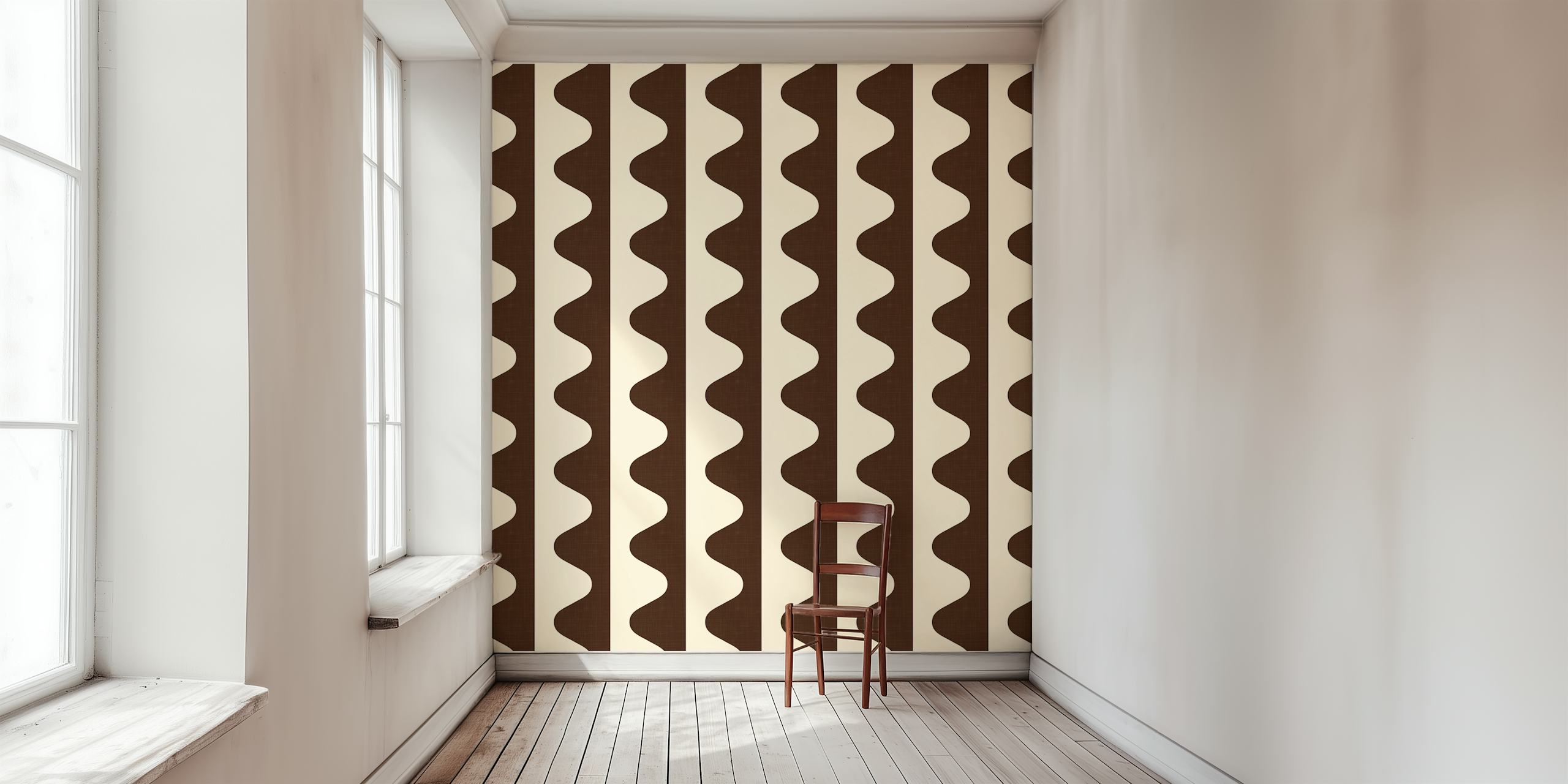 Creamy Chocolate Bar Wavy Decor WM em um quarto