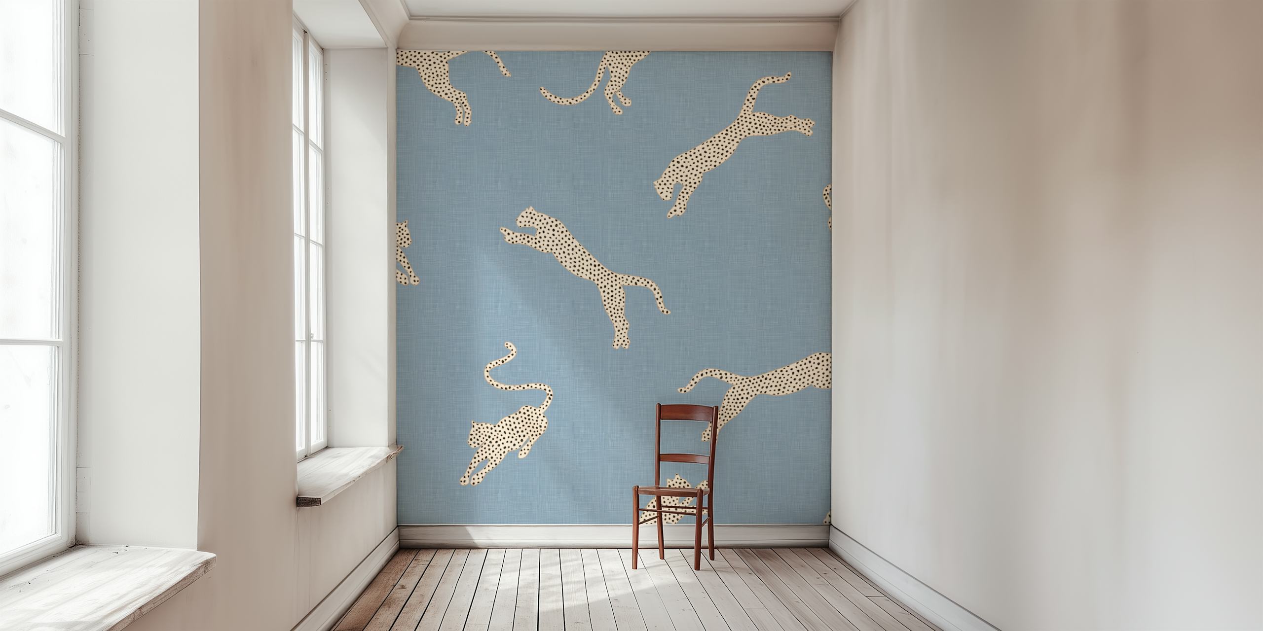 Exotic leopards wallpaper in a room