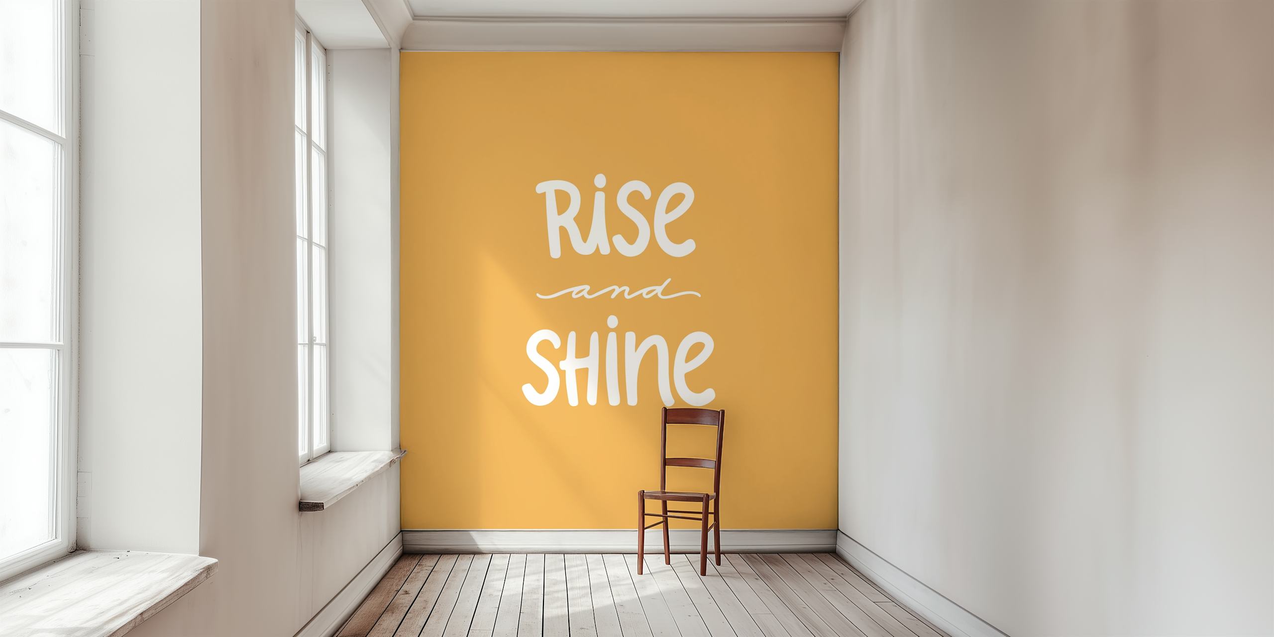 Rise And Shine Yellow behang in een kamer
