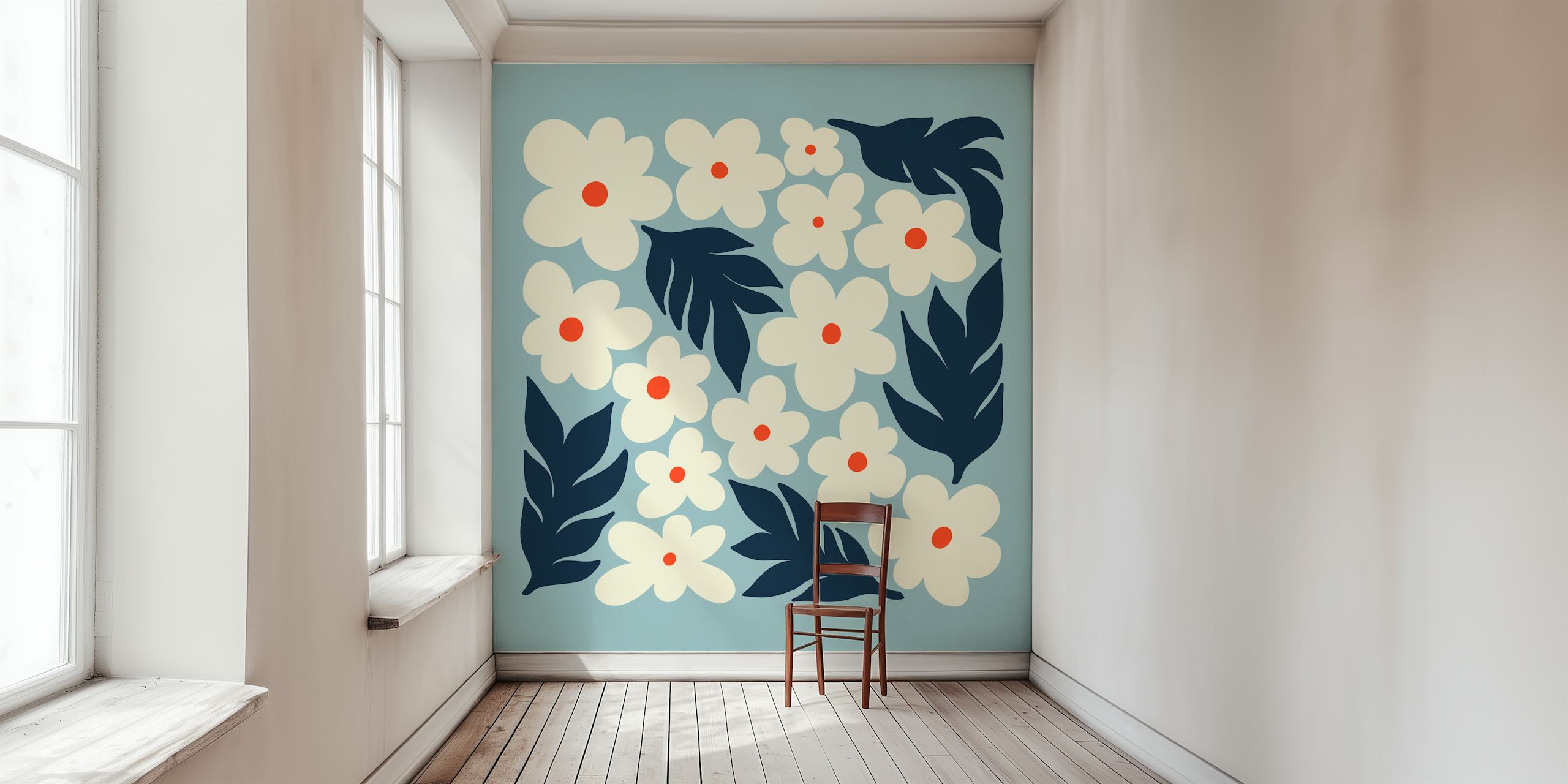 Bloemenbehangontwerp in een kamer