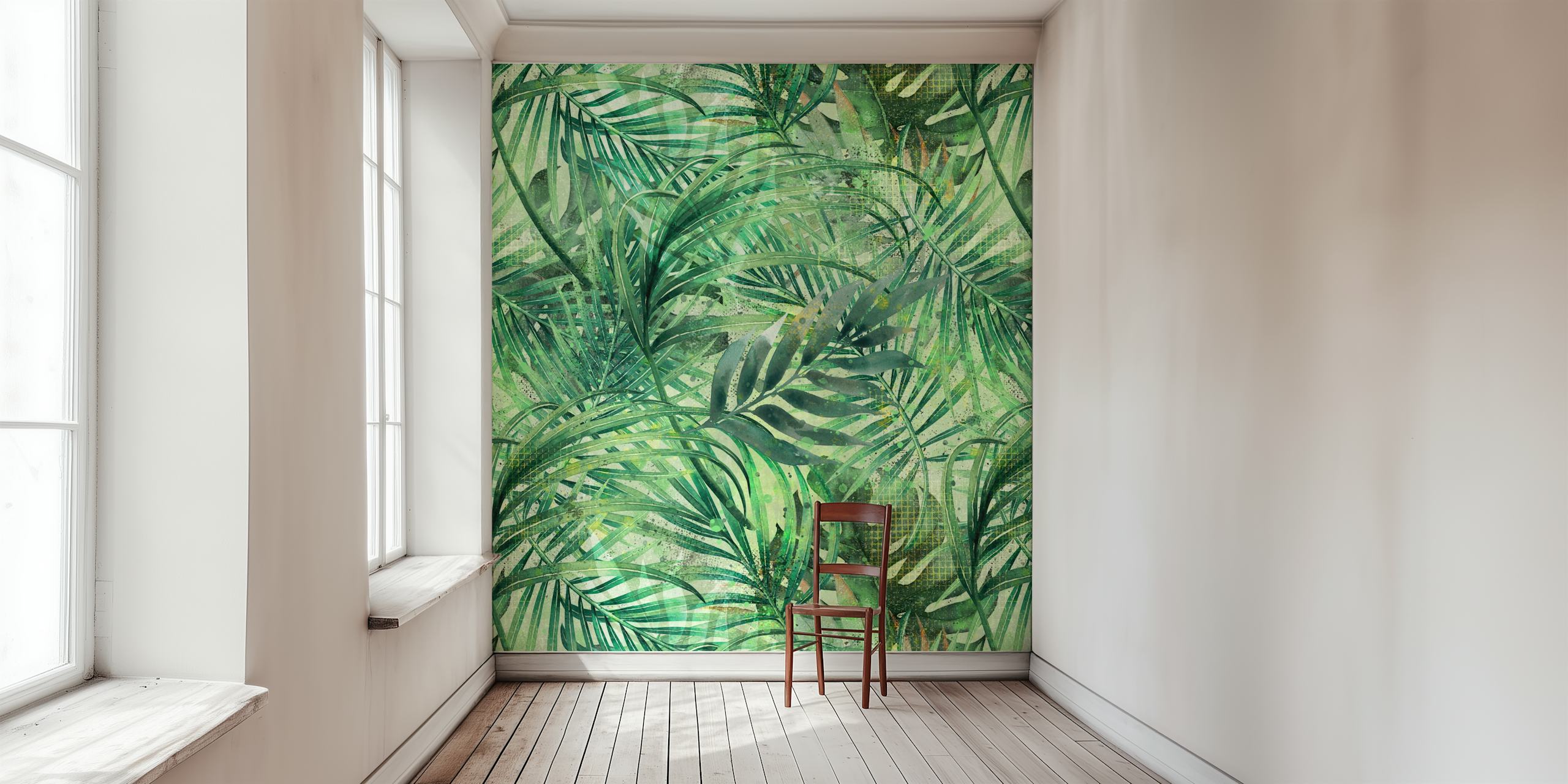 Tropical Graphic Paradise mural wallpaper in room