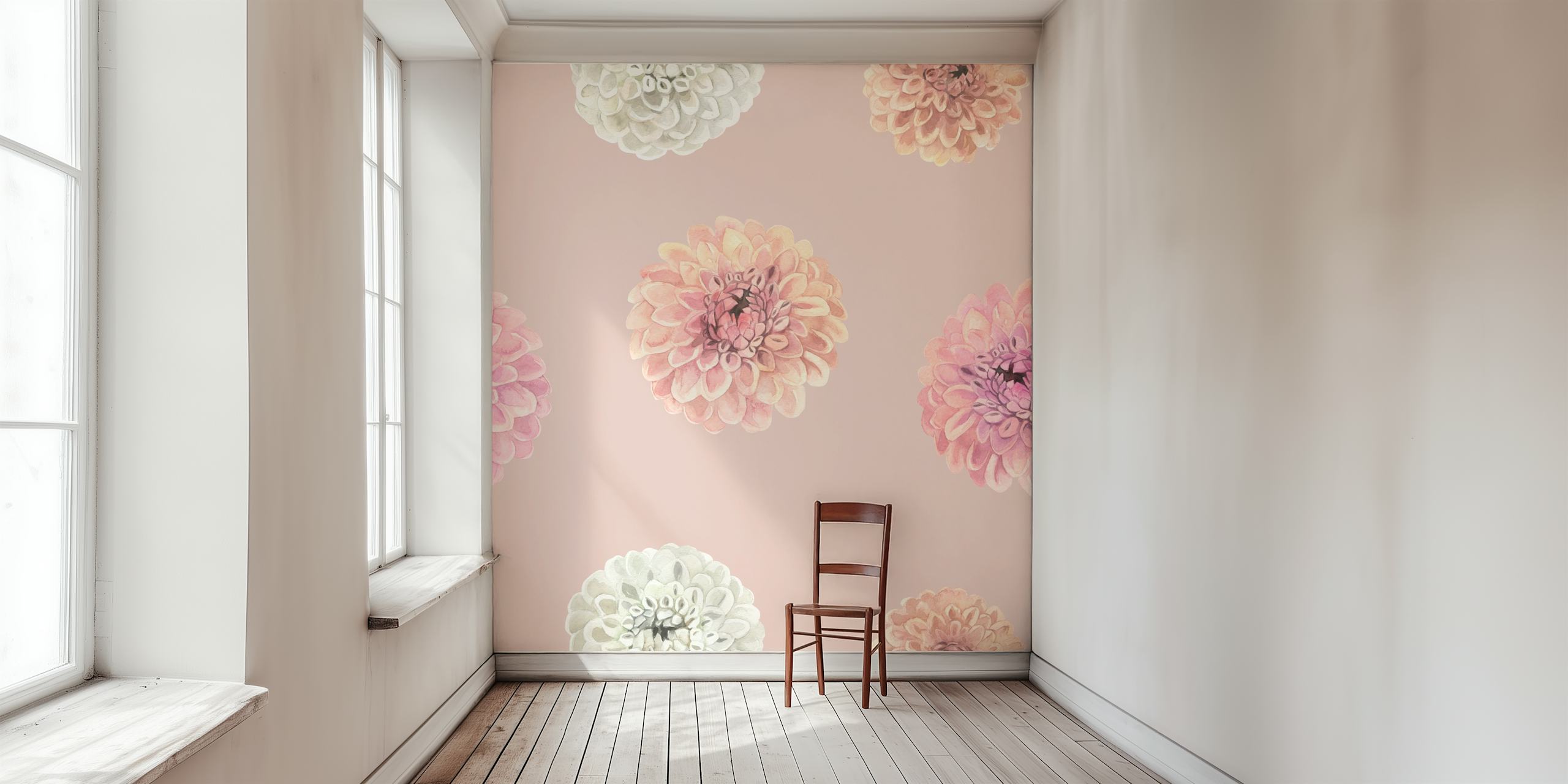 Ταπετσαρία Soft Flower Petals σε ένα δωμάτιο