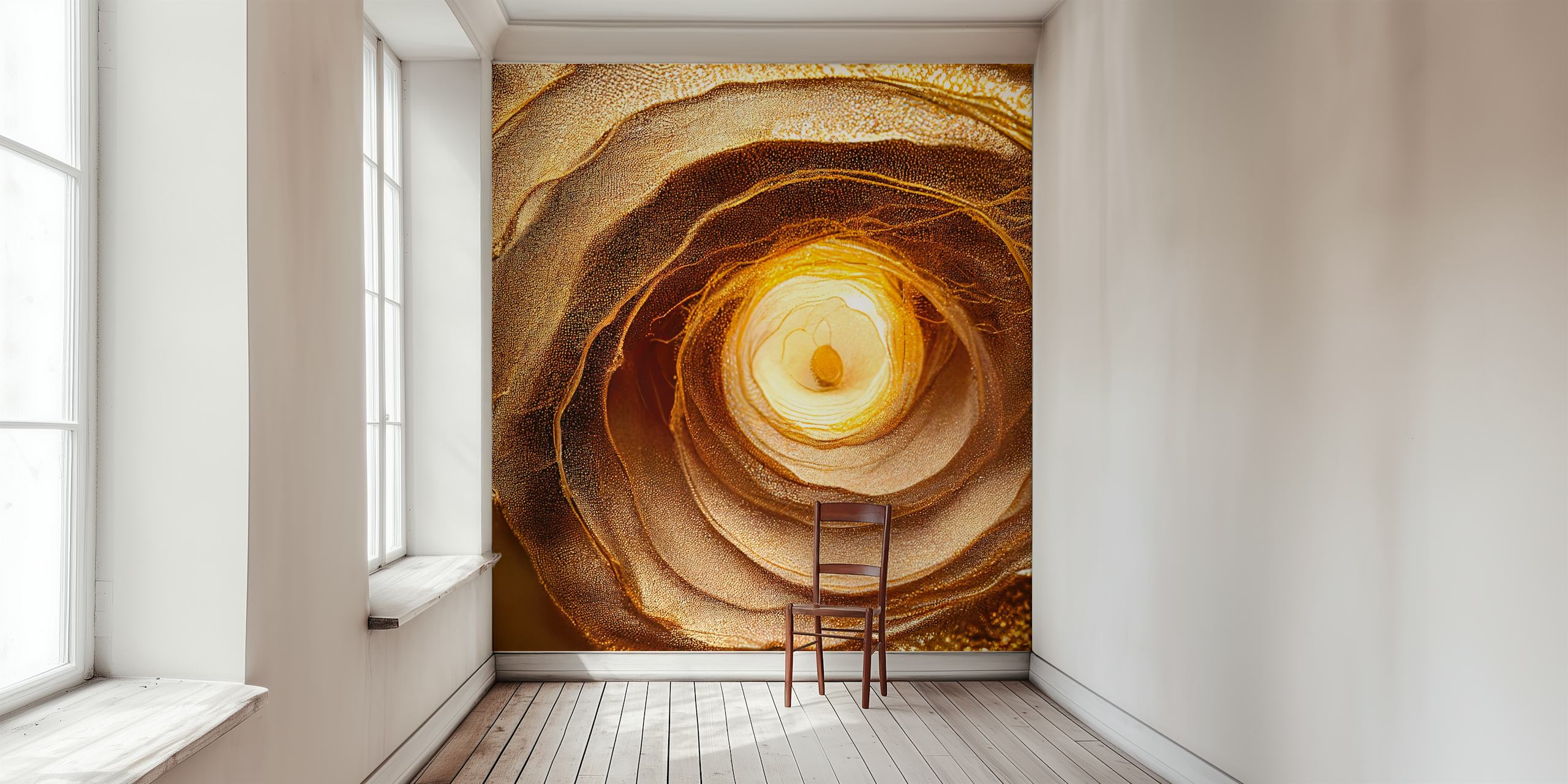 Warm Petal Whirl wallpaper design in a room