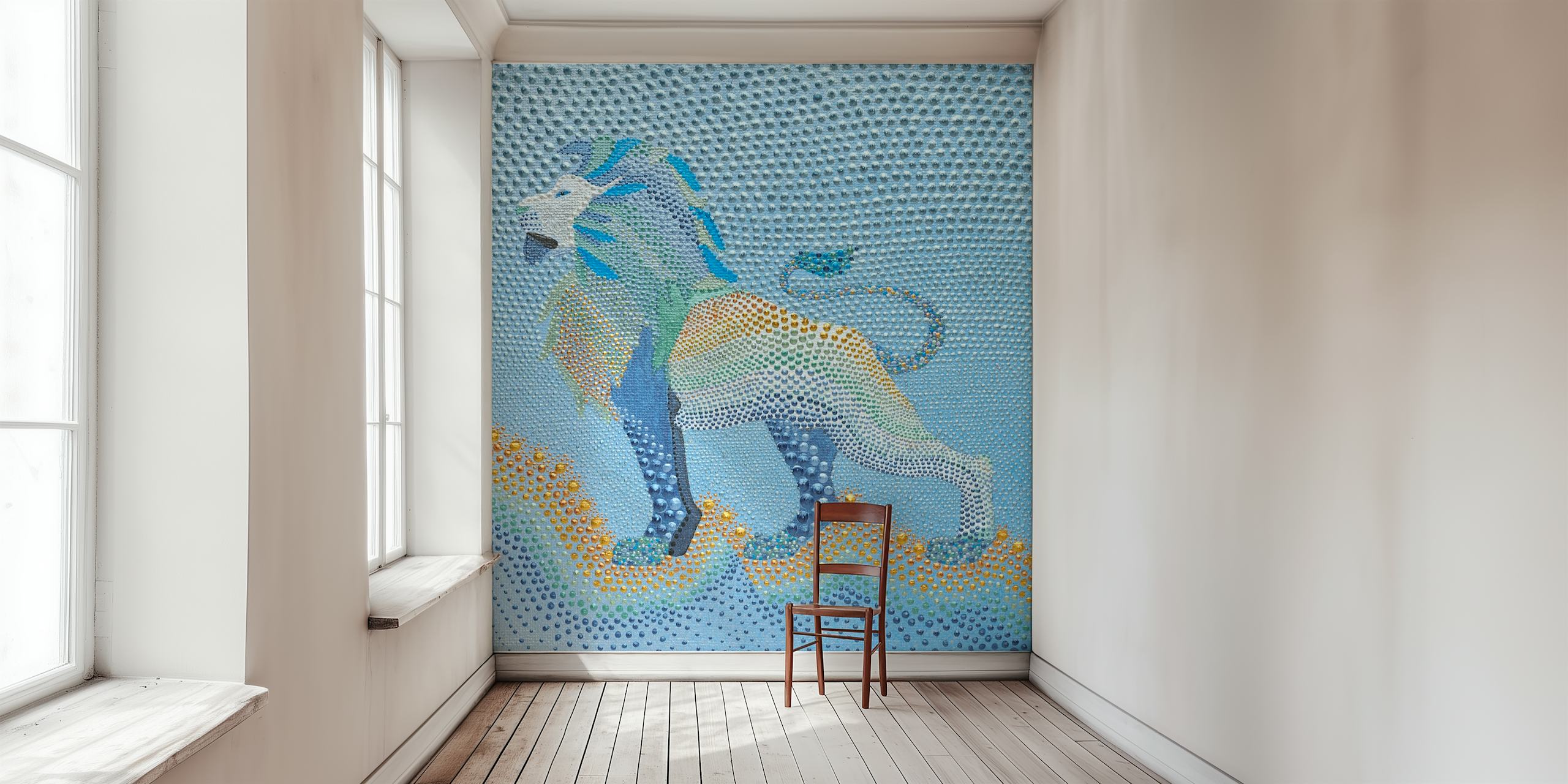 Papier peint Majestic Dotted Lion dans une pièce