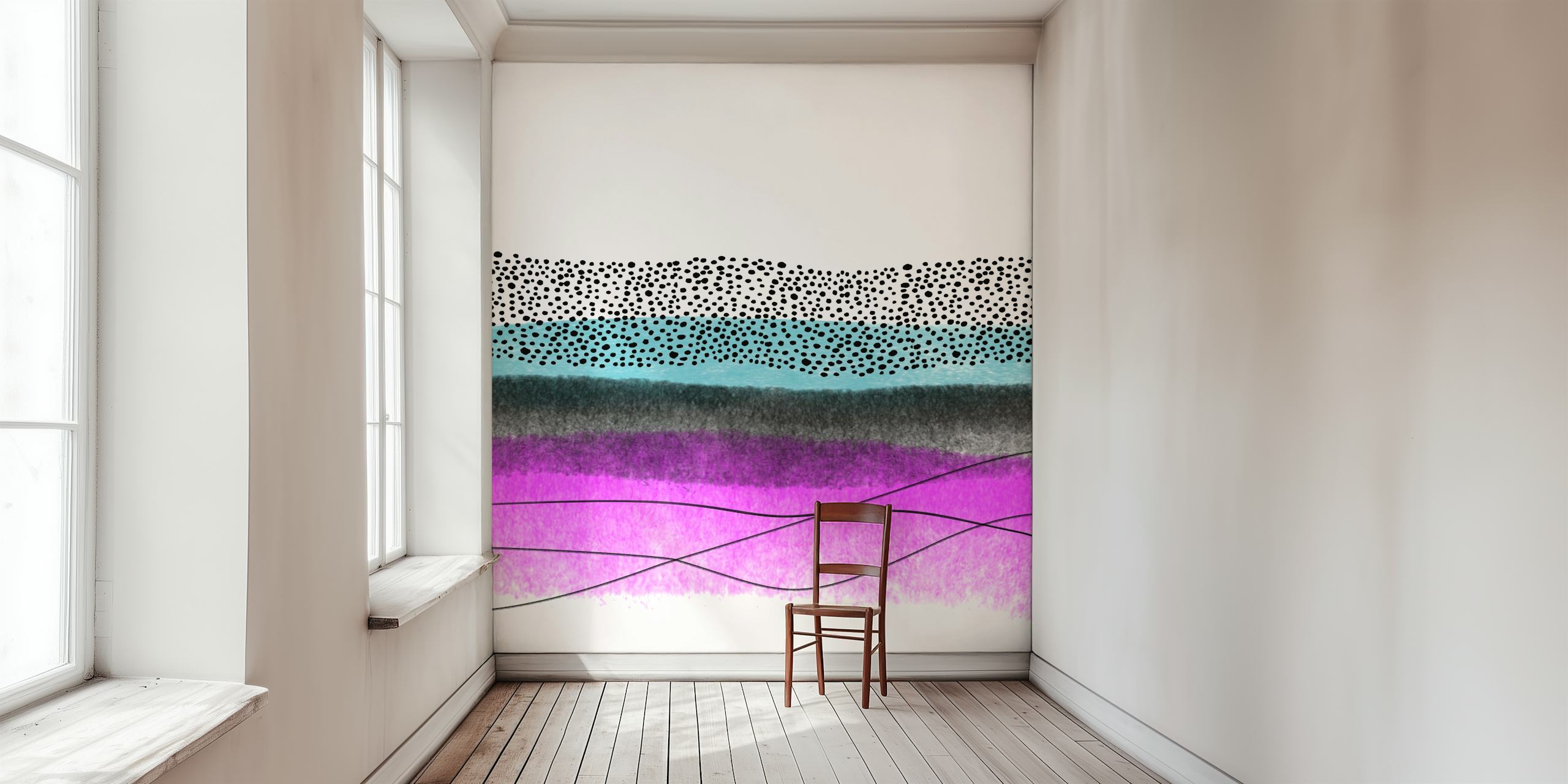 Vibrant Horizon behang in een kamer