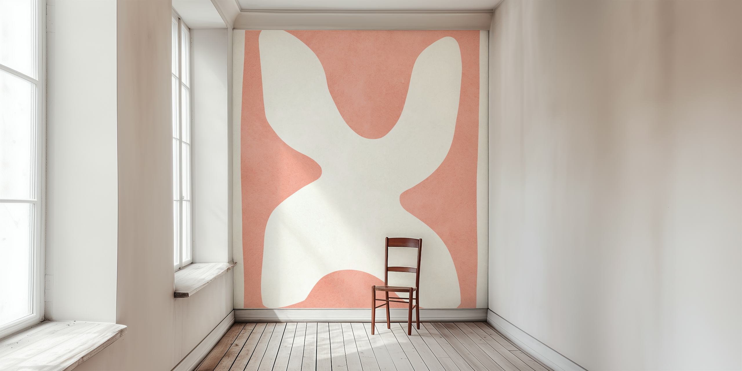 Abstract blush shapes with white background wallpaper
