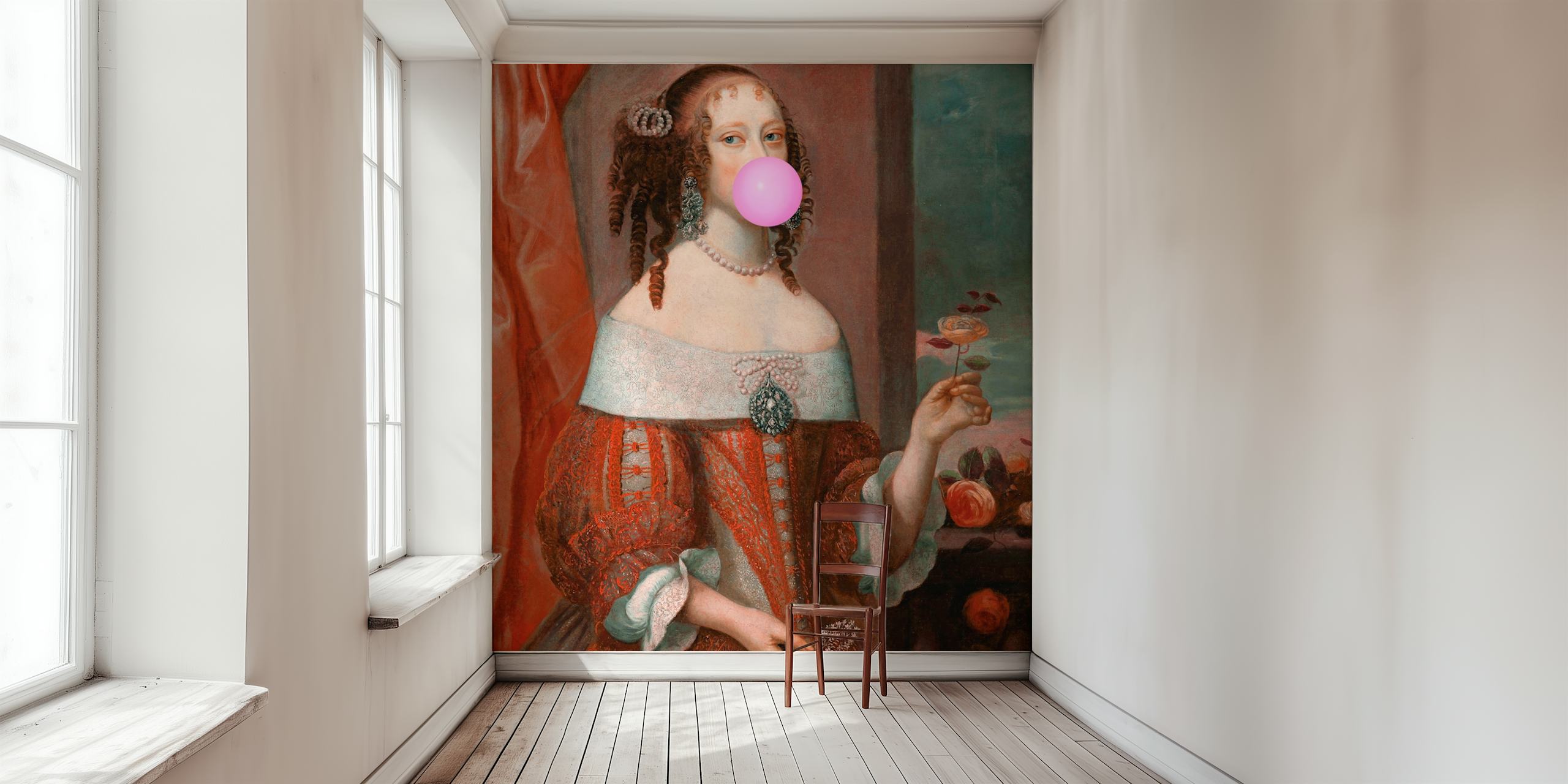 Bubble-Gum Duchess II wallpaper in a room