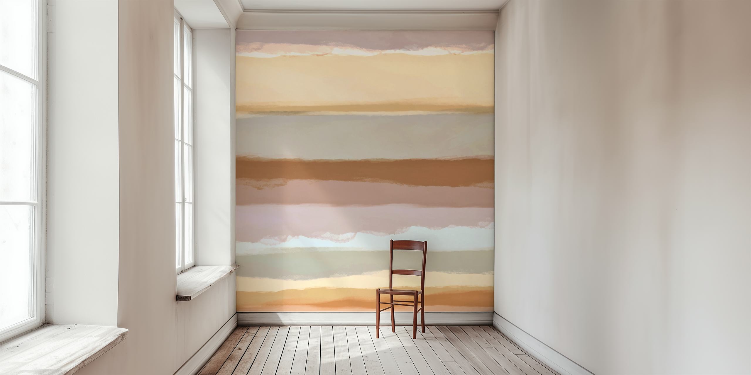 Pásková tapeta Terracotta Pastels v místnosti