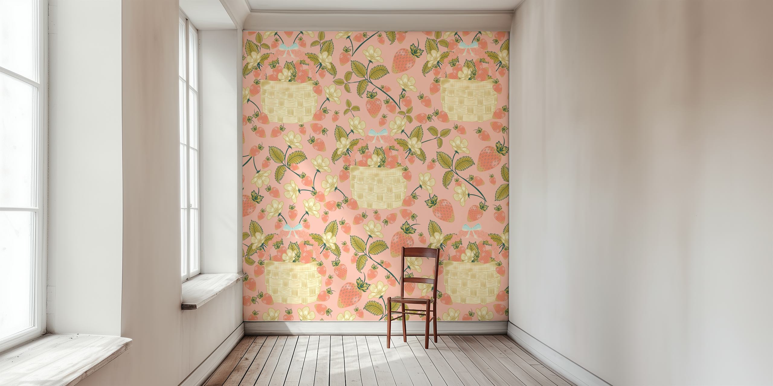 Strawberry Harvest tapetti huoneessa