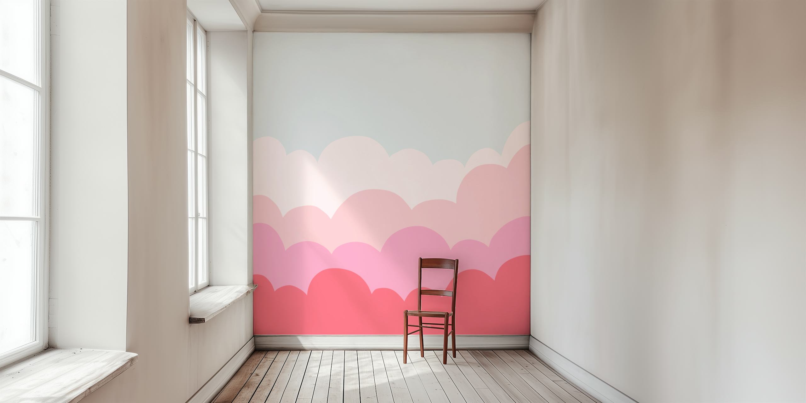 papel de parede Pink Clouds em um quarto