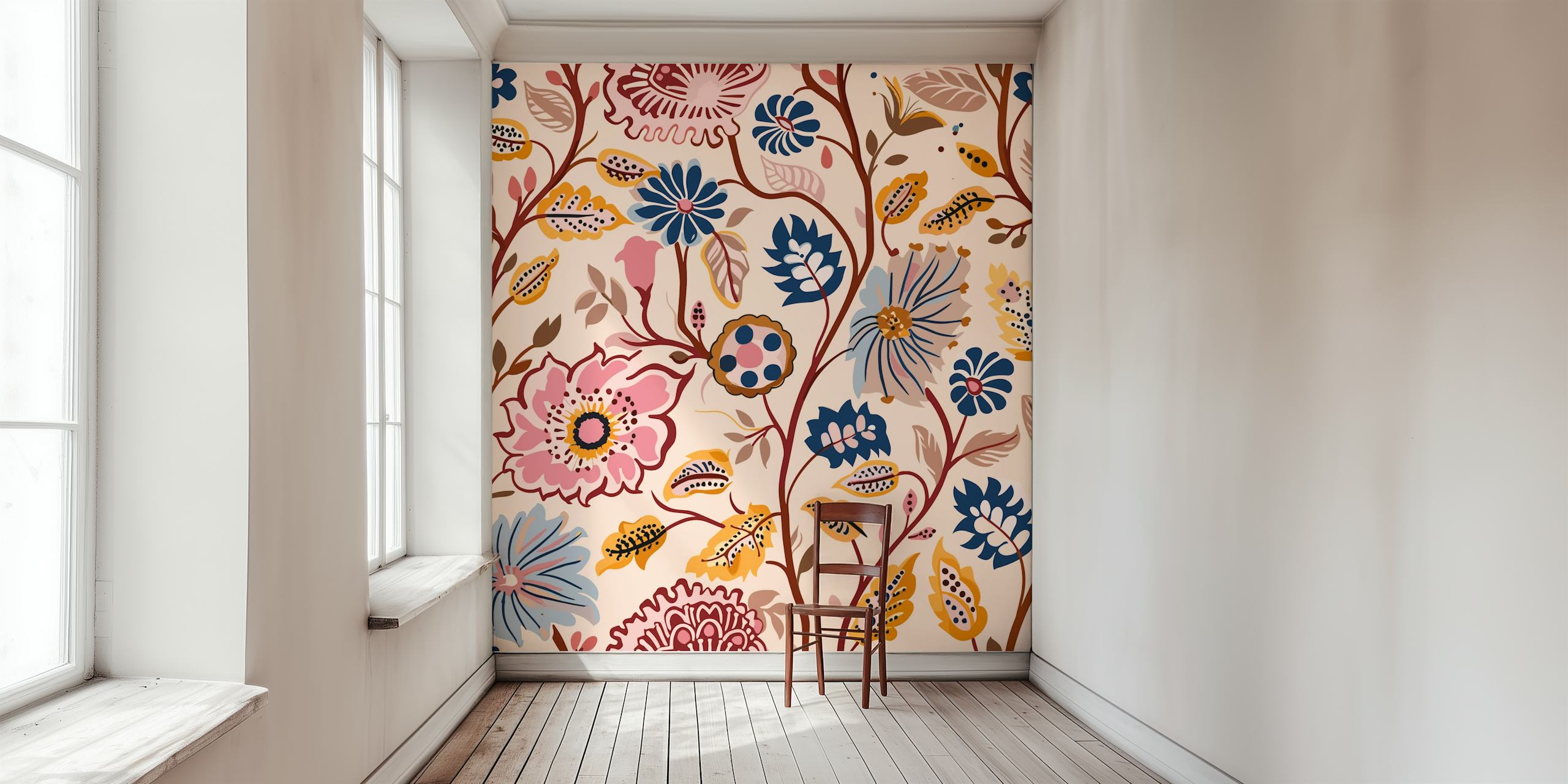 Indian Ornamental Bloom wallpaper design