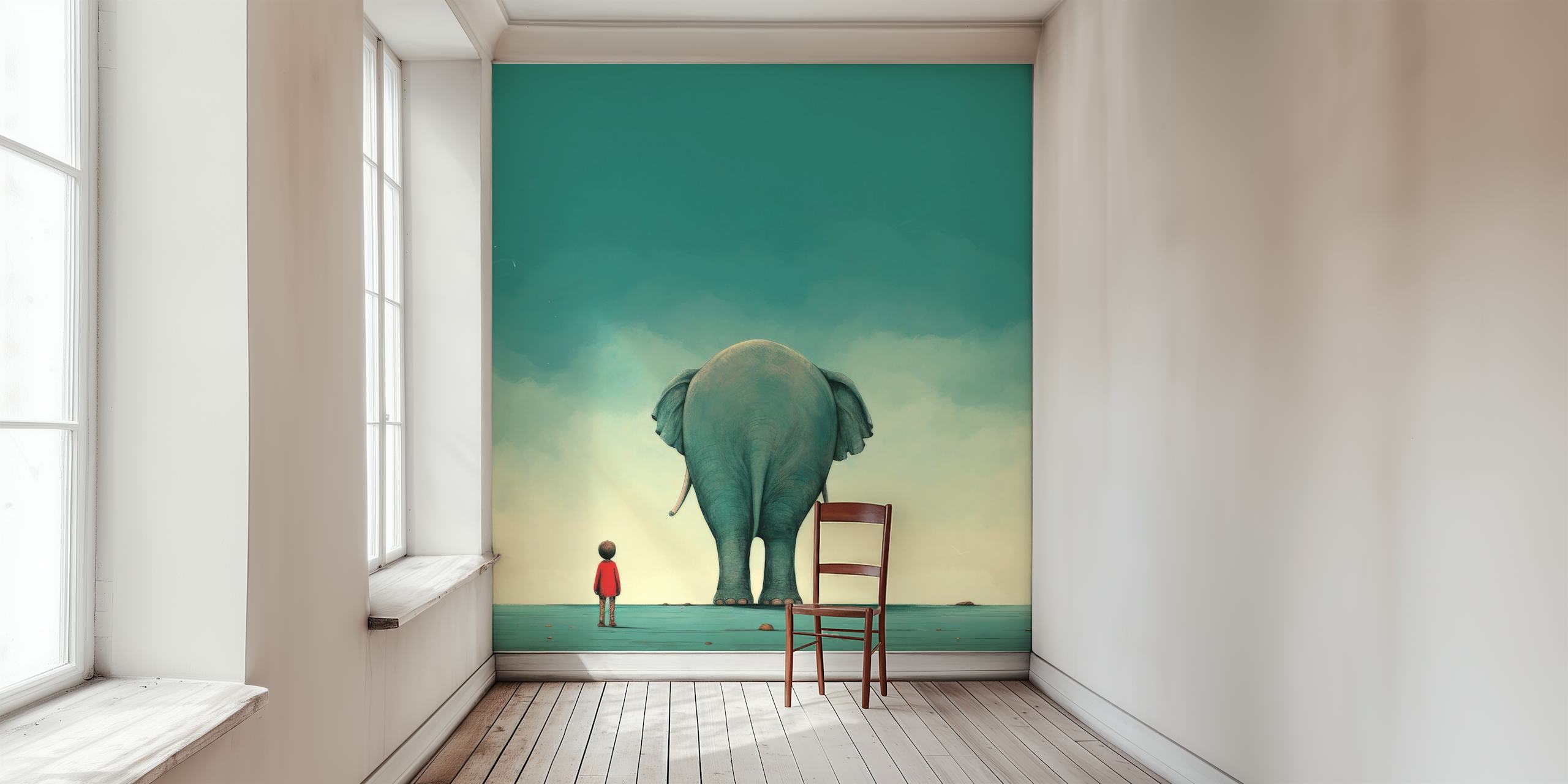 Minimal Elephant Silence wallpaper in a room