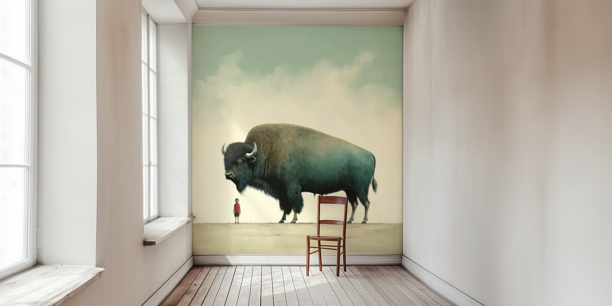 Carta da parati Minimal Buffalo in un ambiente