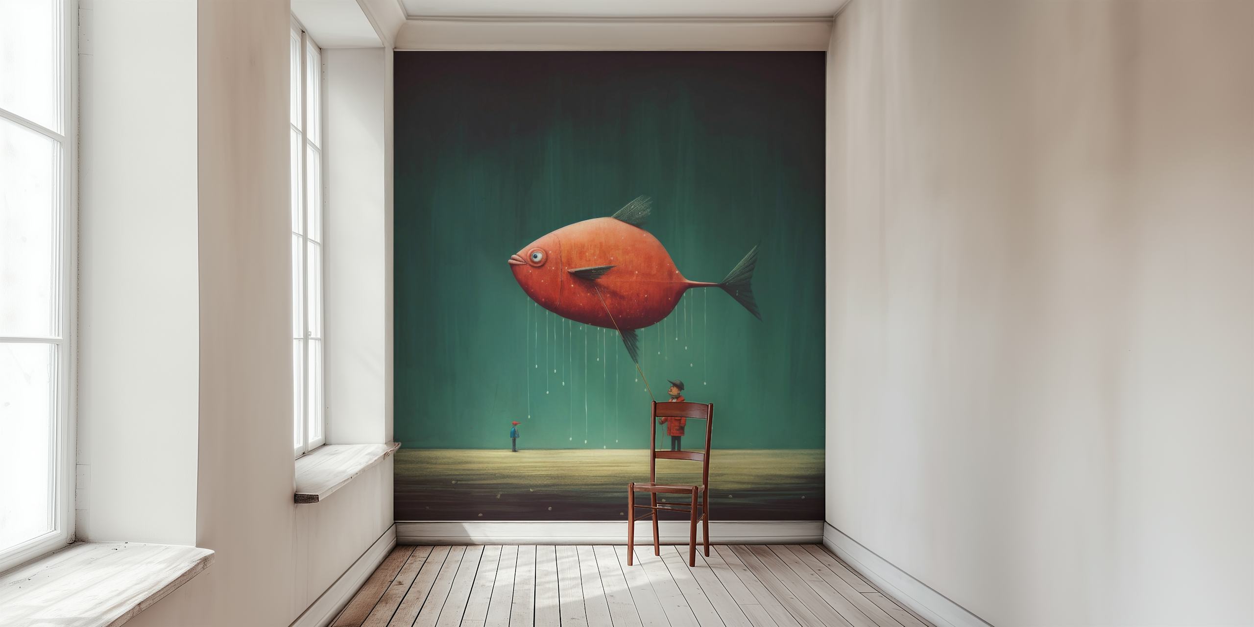 Papel de parede Minimal Ray Journey em um quarto moderno