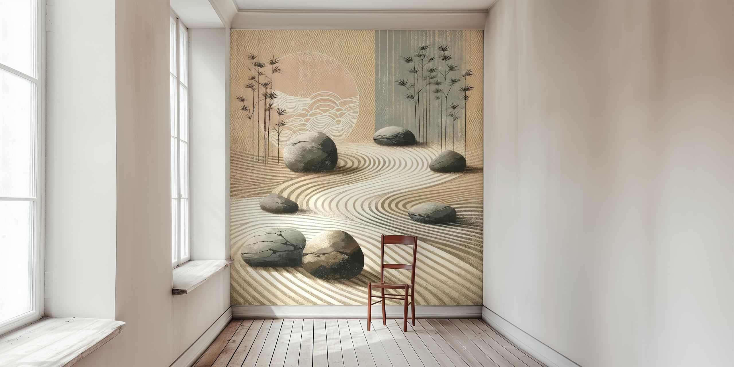 Zen Garden Tranquility behang in een kamer setting
