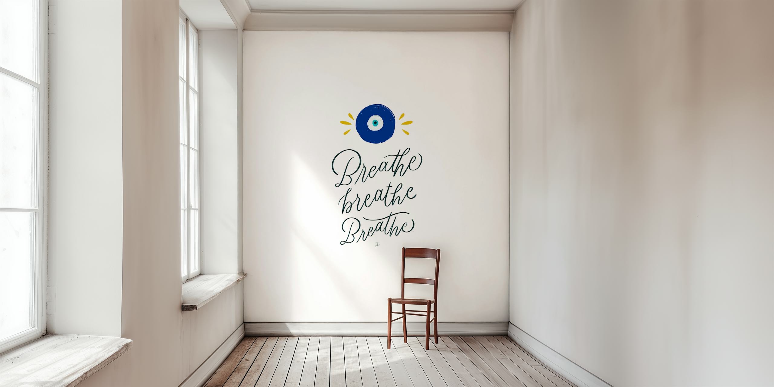 Tapeta Mindful Breathing Art zobrazená v místnosti