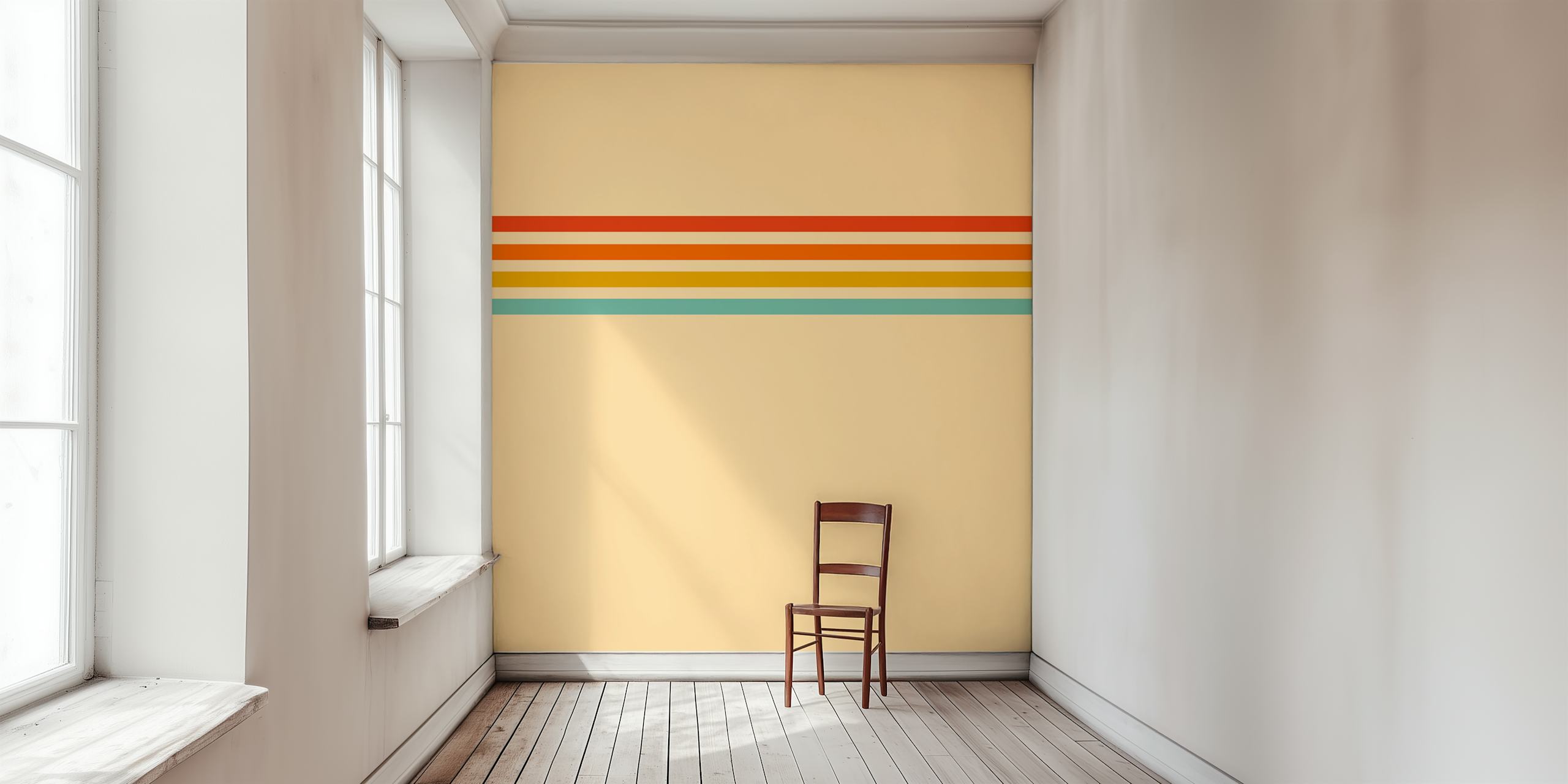Ταπετσαρία Retro Sunset Stripes σε ένα δωμάτιο