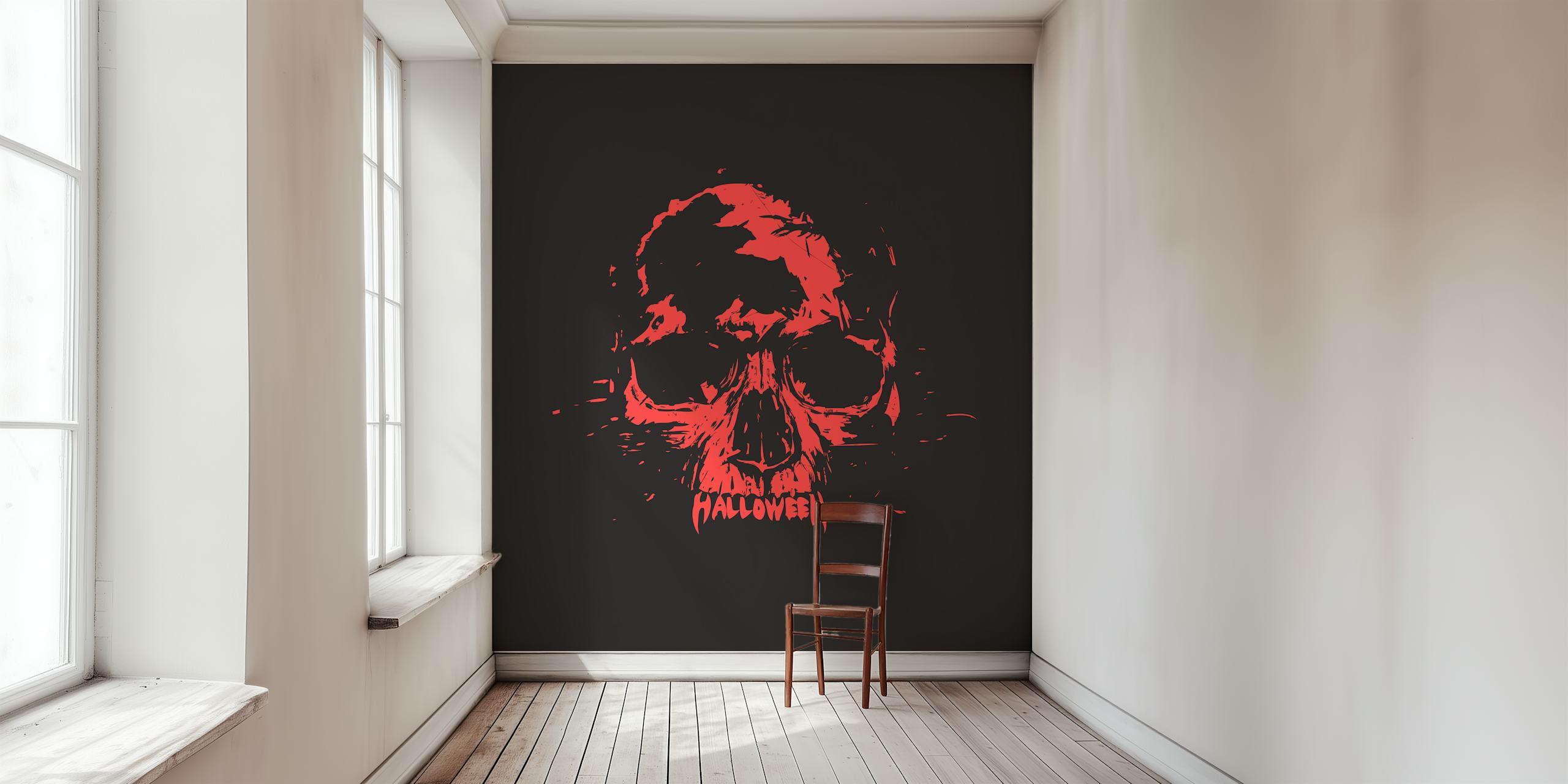 Ταπετσαρία Halloween Skull σε ένα δωμάτιο