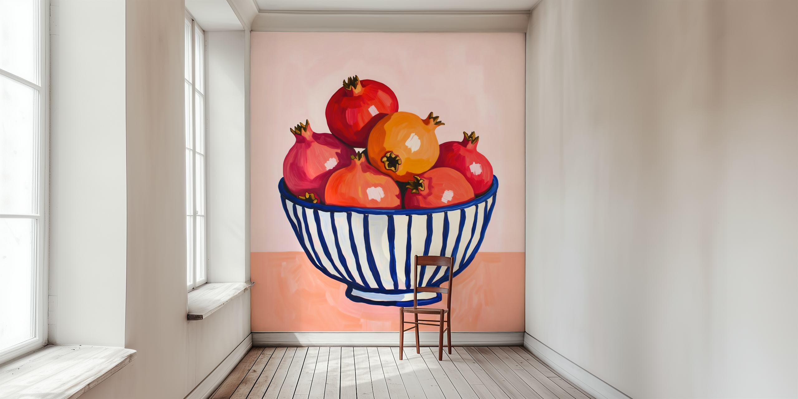 Χρωματιστό ταπετσαρία Ceramic Fruit Bowl σε ένα δωμάτιο