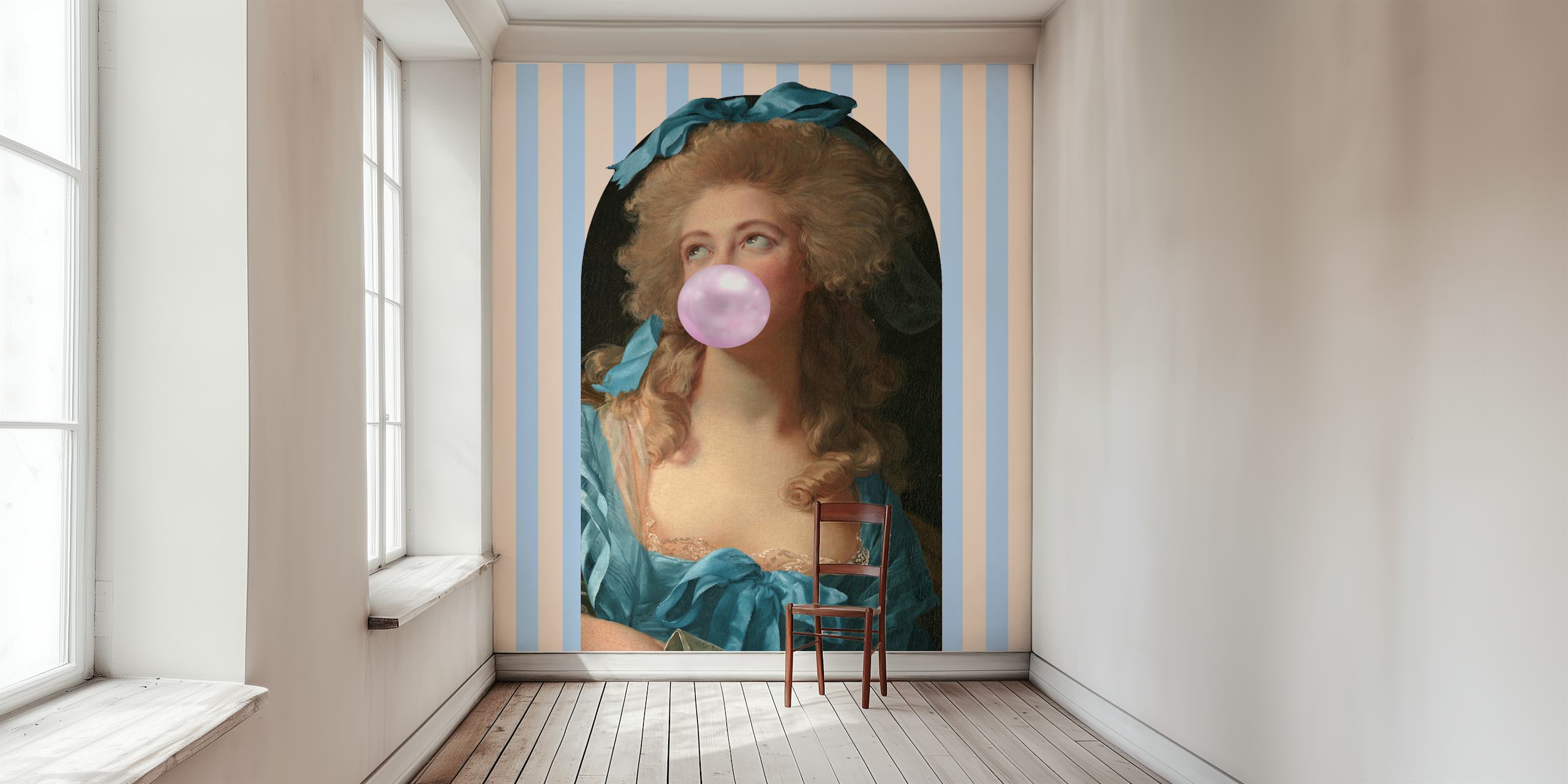 Tapeta Retro Chic Bubblegum Portrait v místnosti