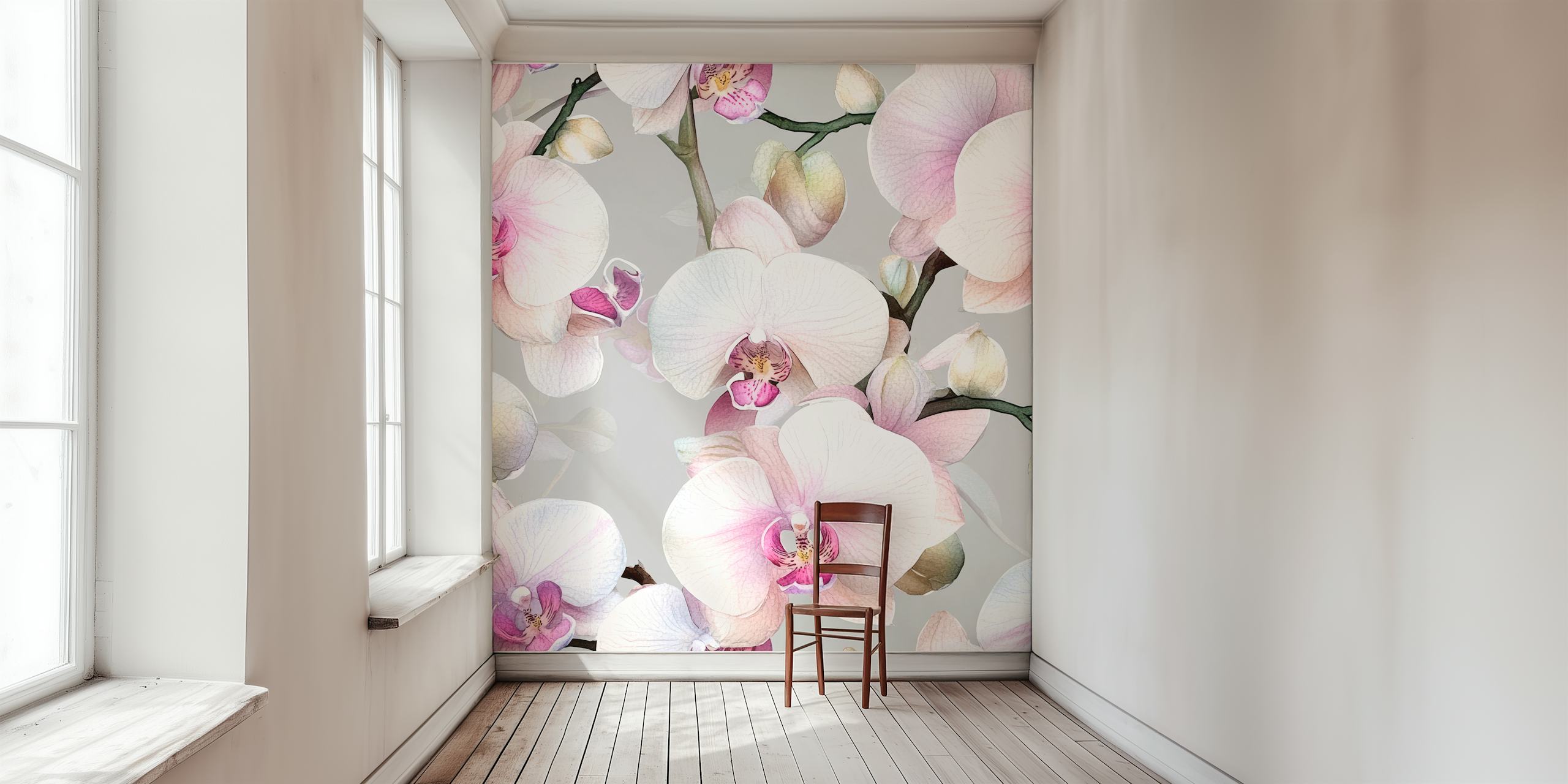 Elegance of the orchid wallpaper in a room