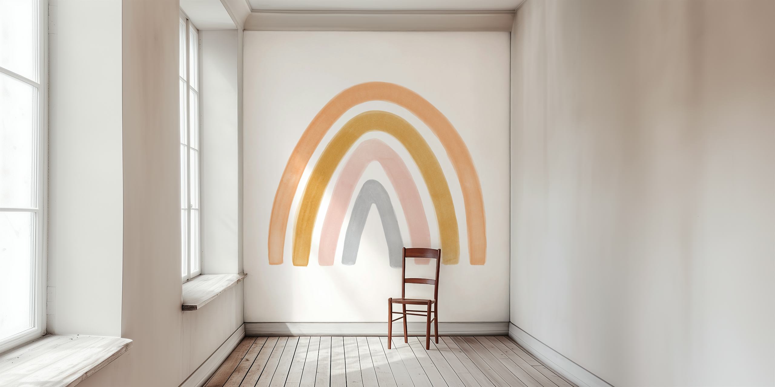 Watercolor rainbow ταπετσαρία σε ένα δωμάτιο