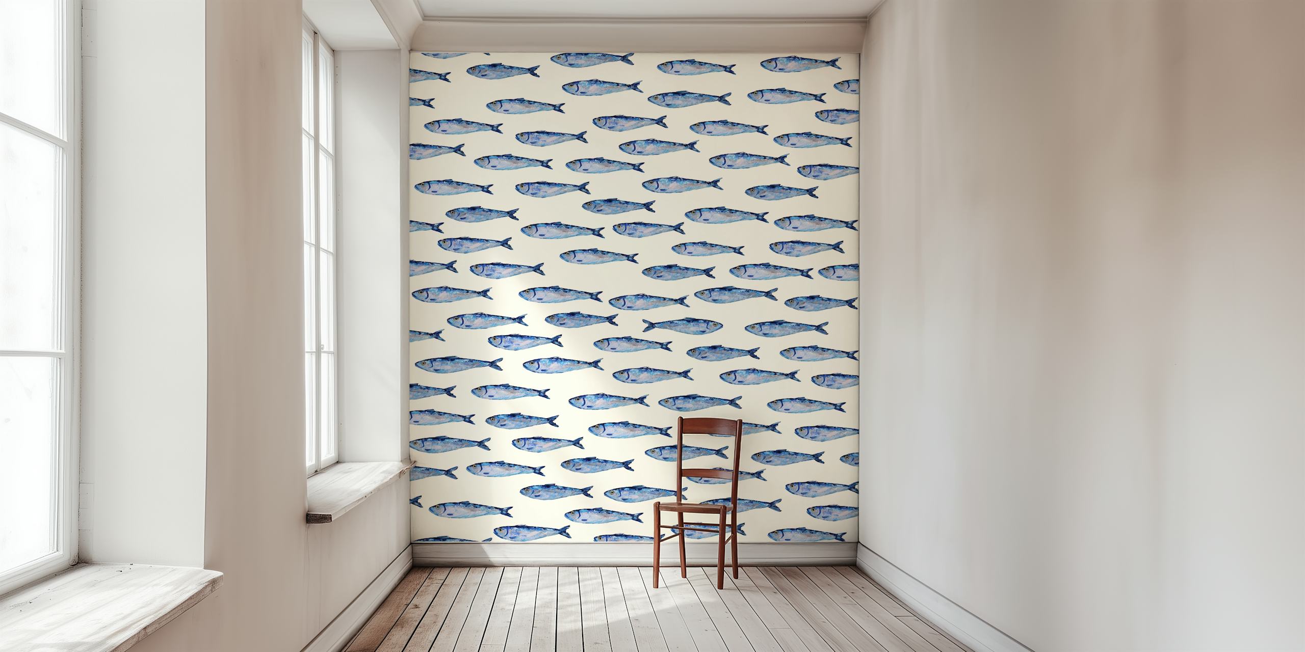 Ταπετσαρία Shimmering Sardines Shoal σε ένα δωμάτιο