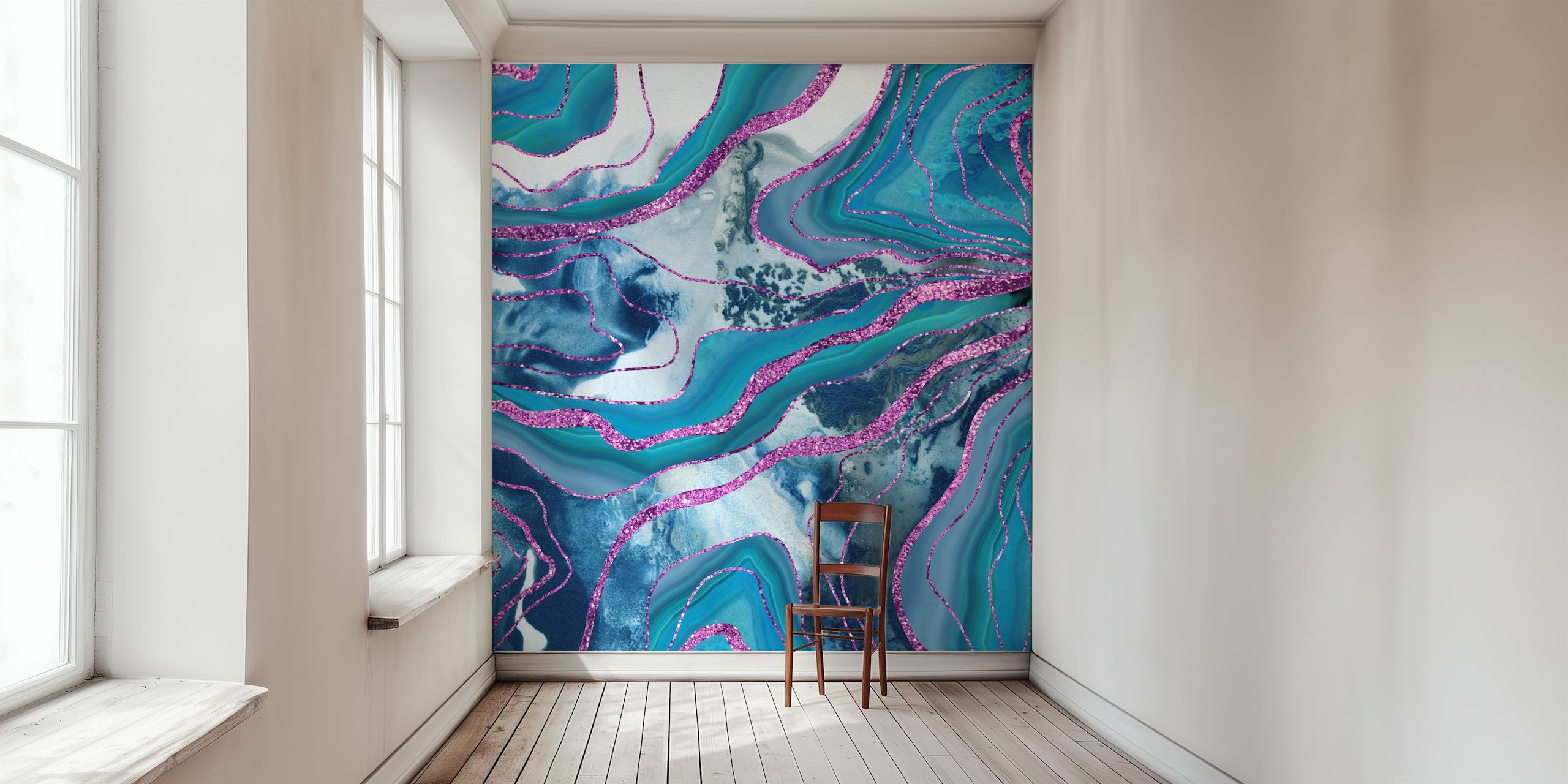 Liquid Marble Agate Glitter 8 wallpaper in room