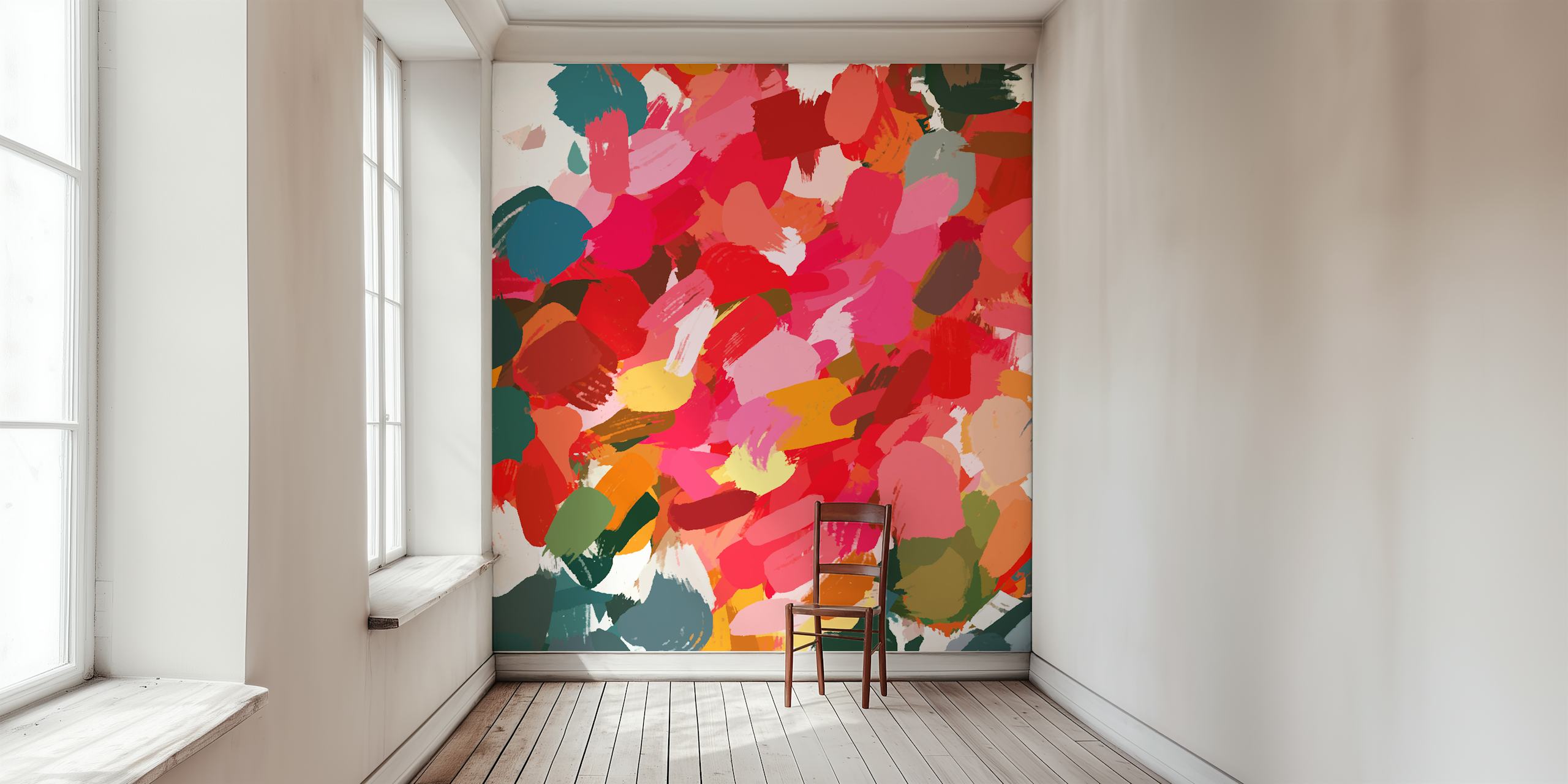 Colorful Amara wallpaper in a room setting