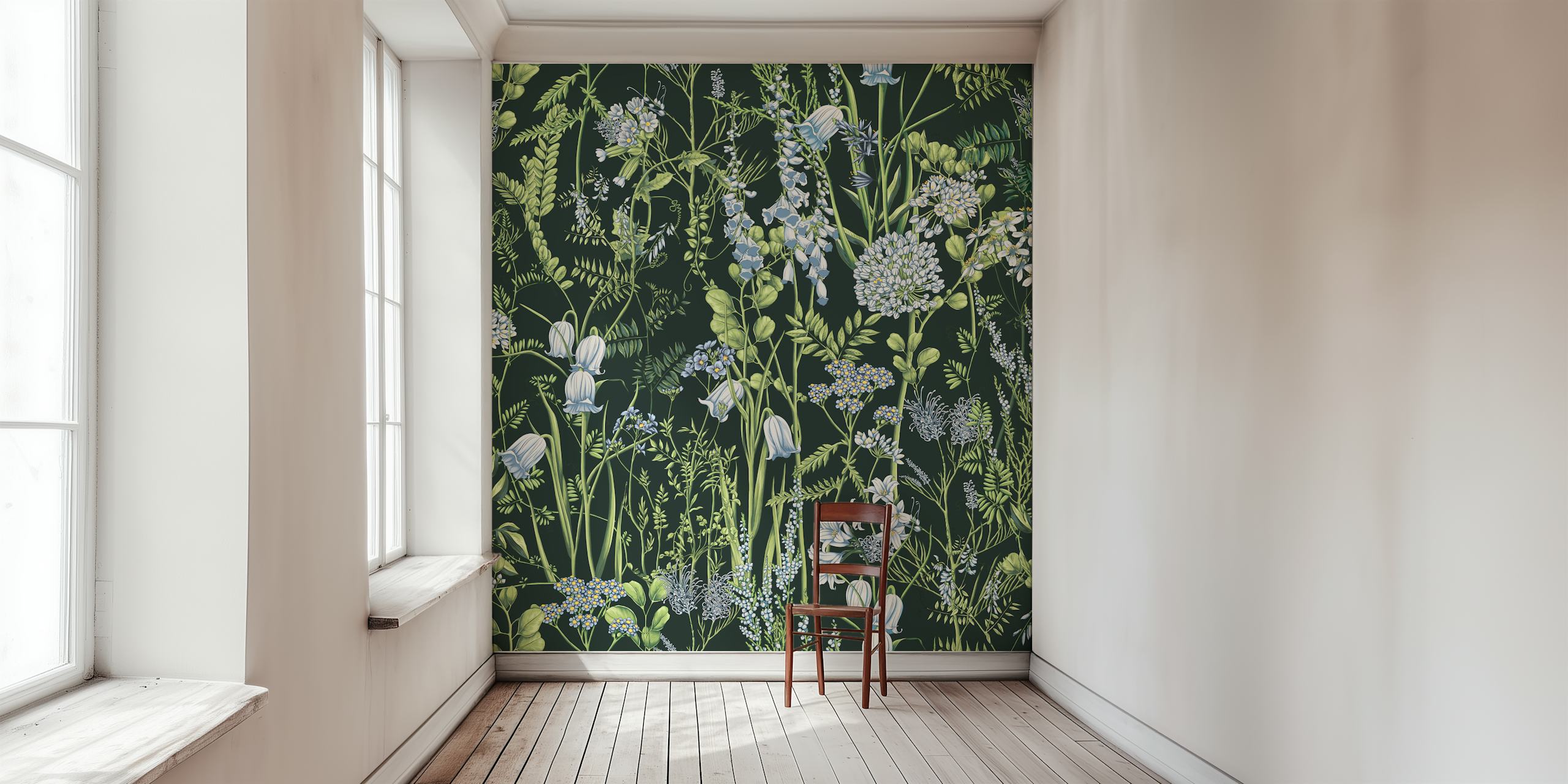 Botany pattern 6 wallpaper in a stylish room
