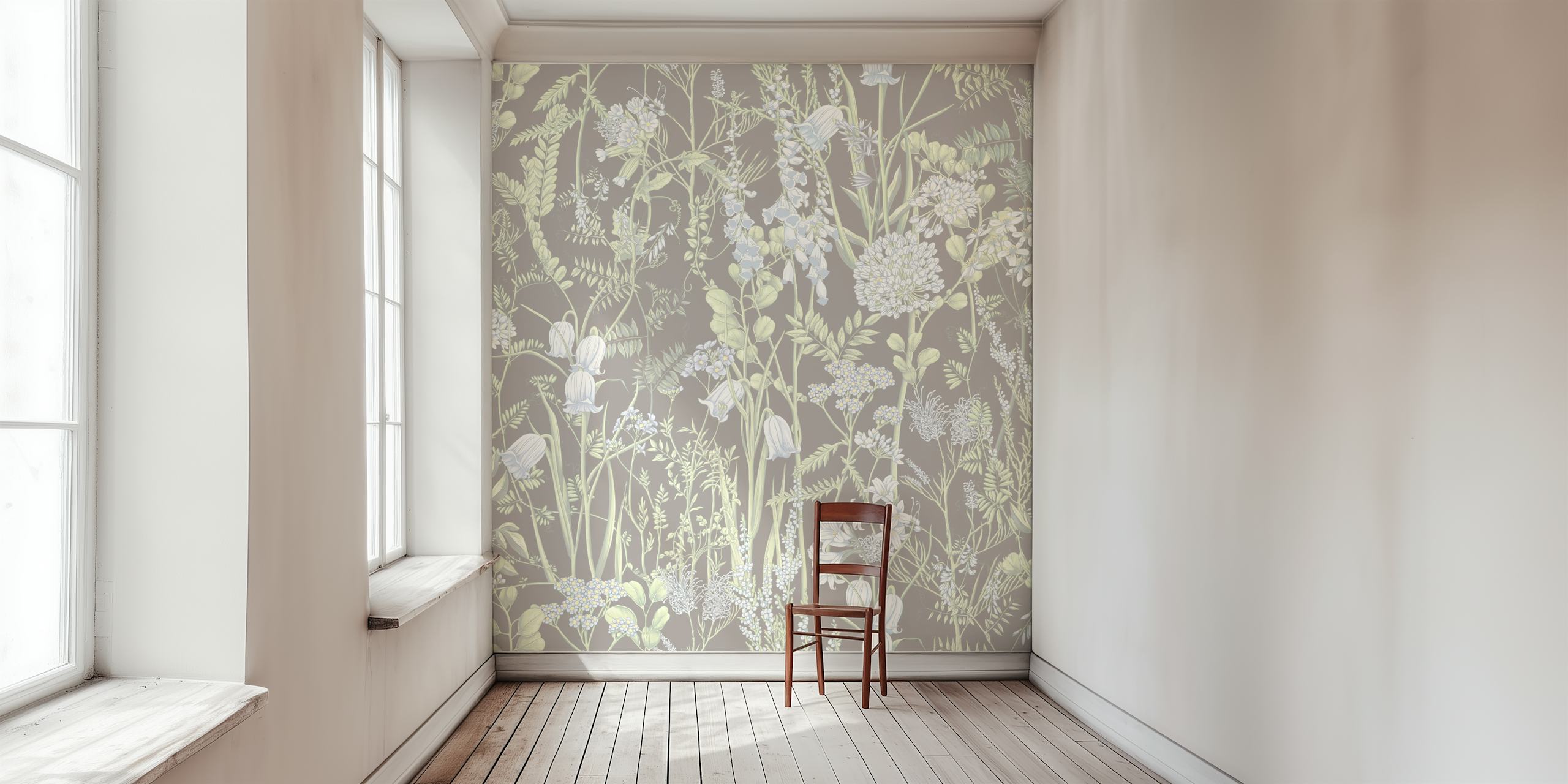 Botany pattern 14 Blumen Tapete in einem Raum