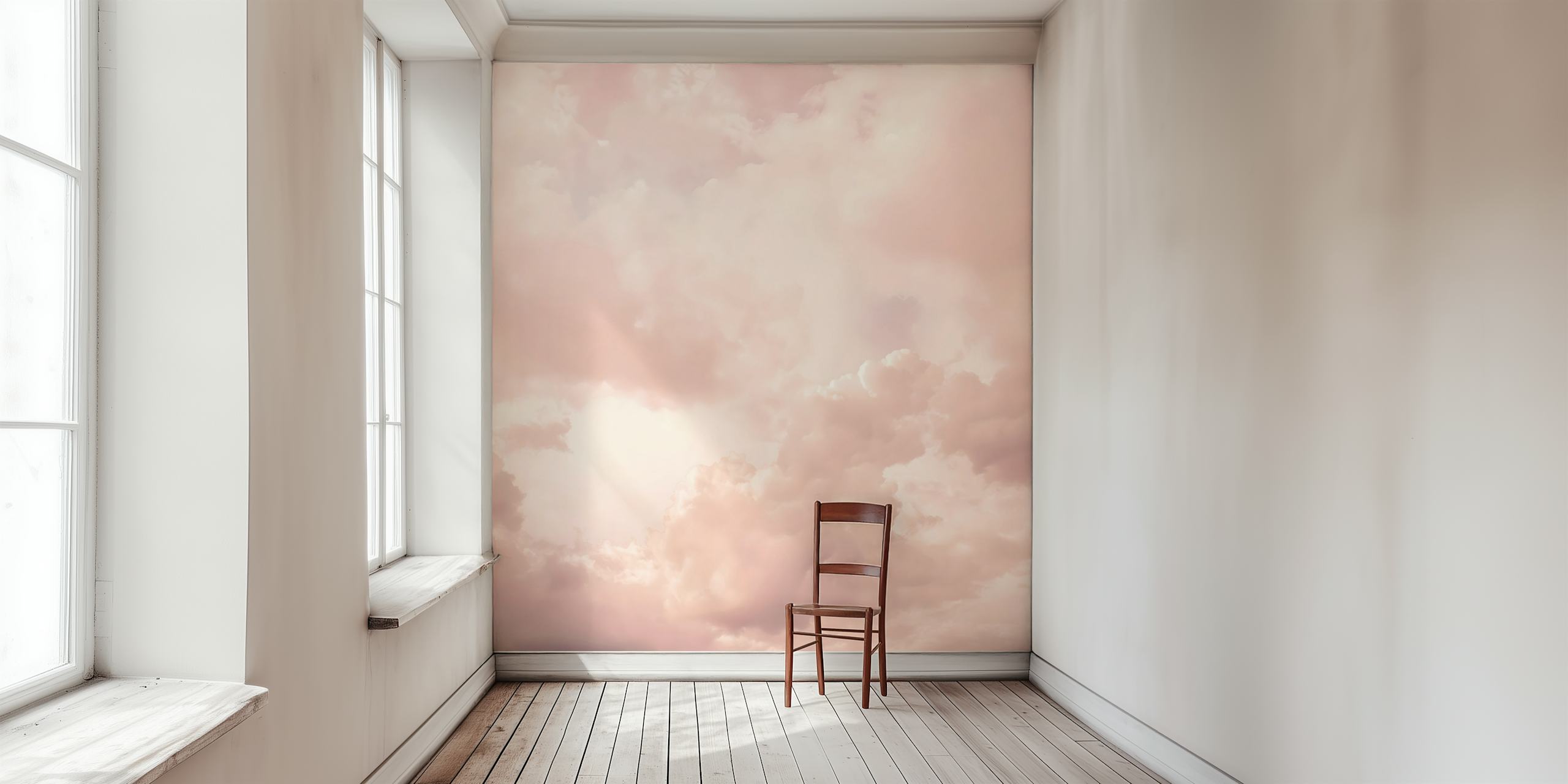 Pastel pink clouds in a soft gradient wallpaper