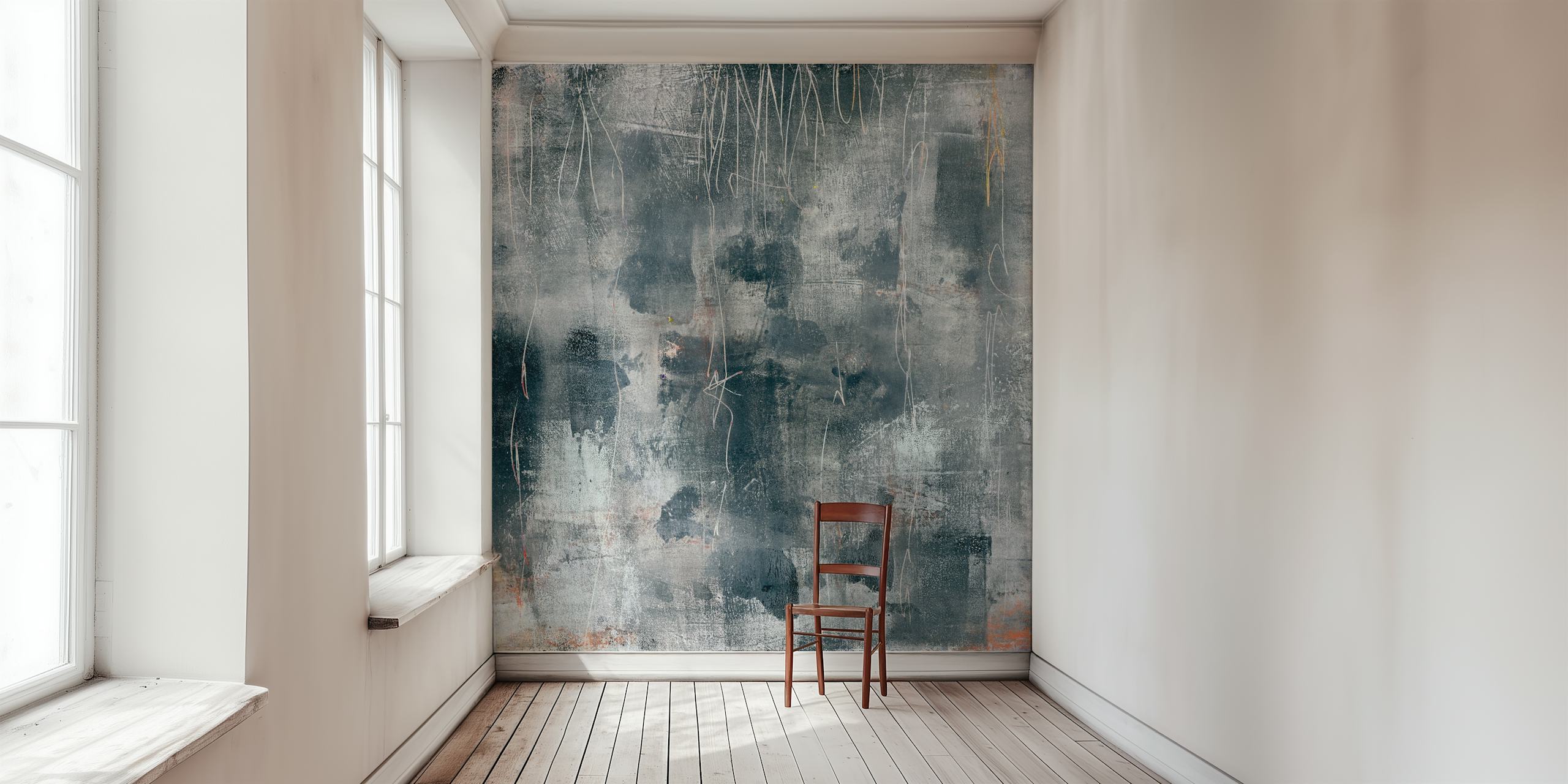 Abstract grey wallpaper with textured patterns and strokes