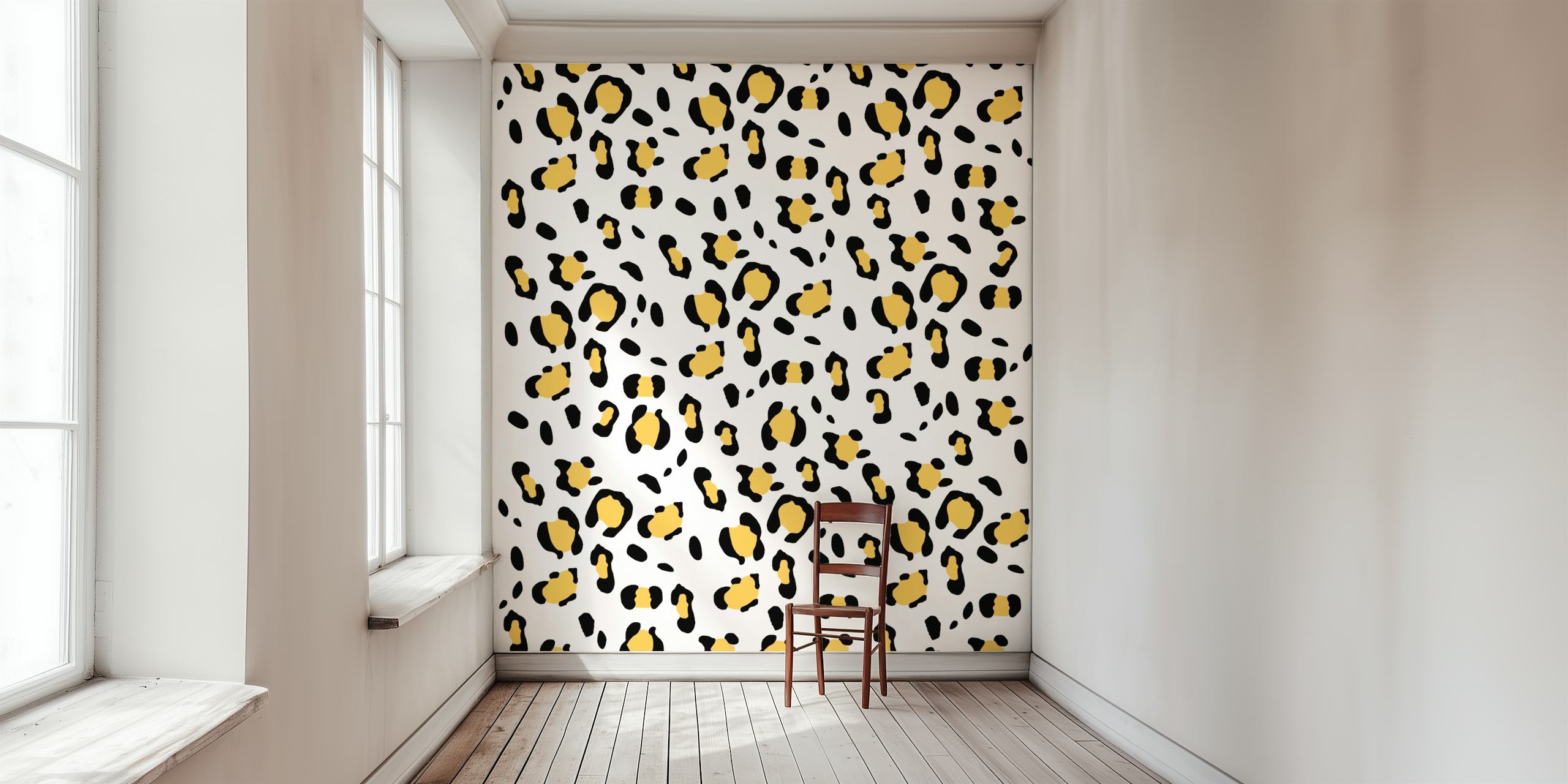 Leopard animal print wallpaper in a stylish room