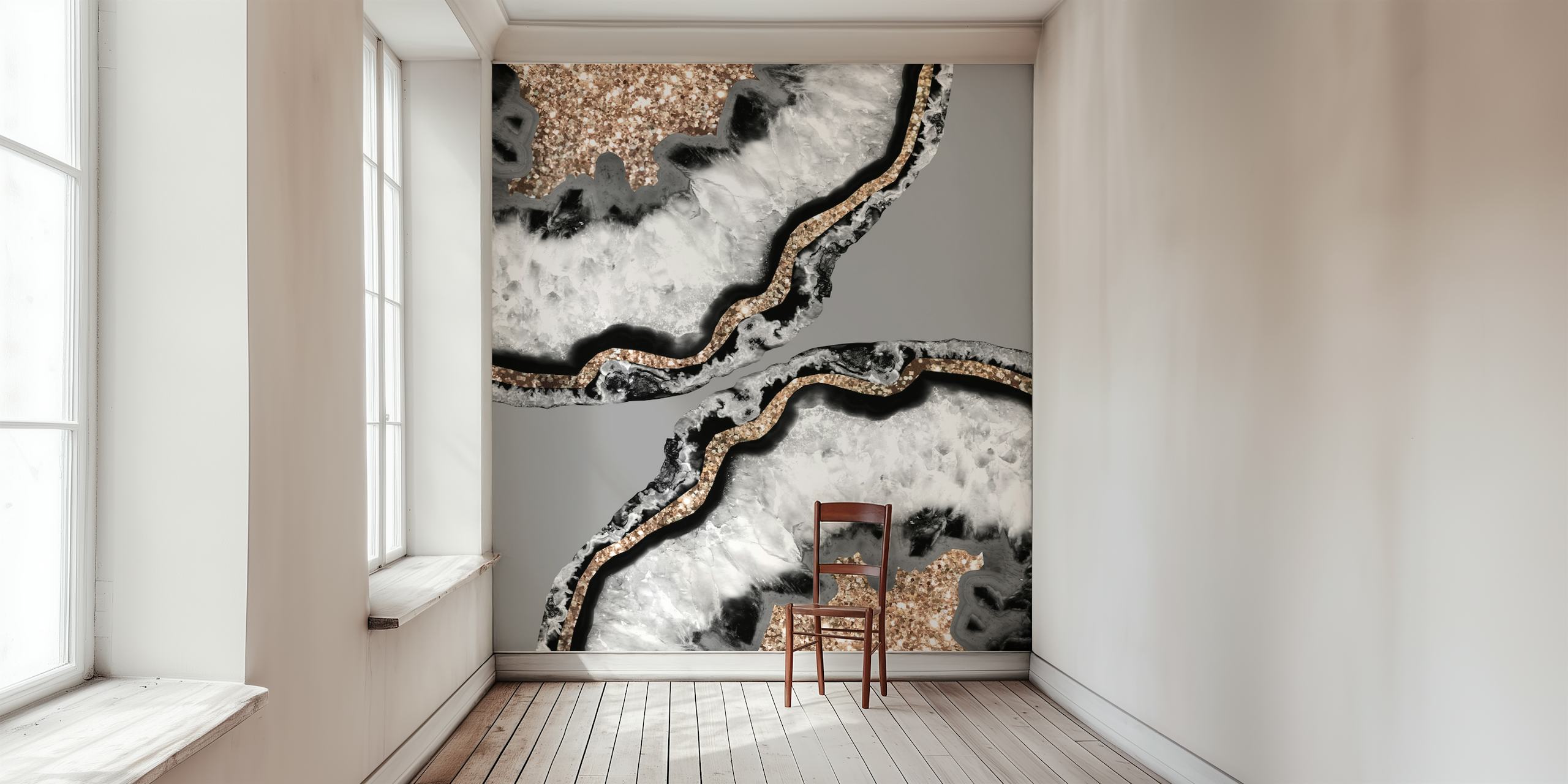 Yin Yang Agate Glitter Glam wallpaper design
