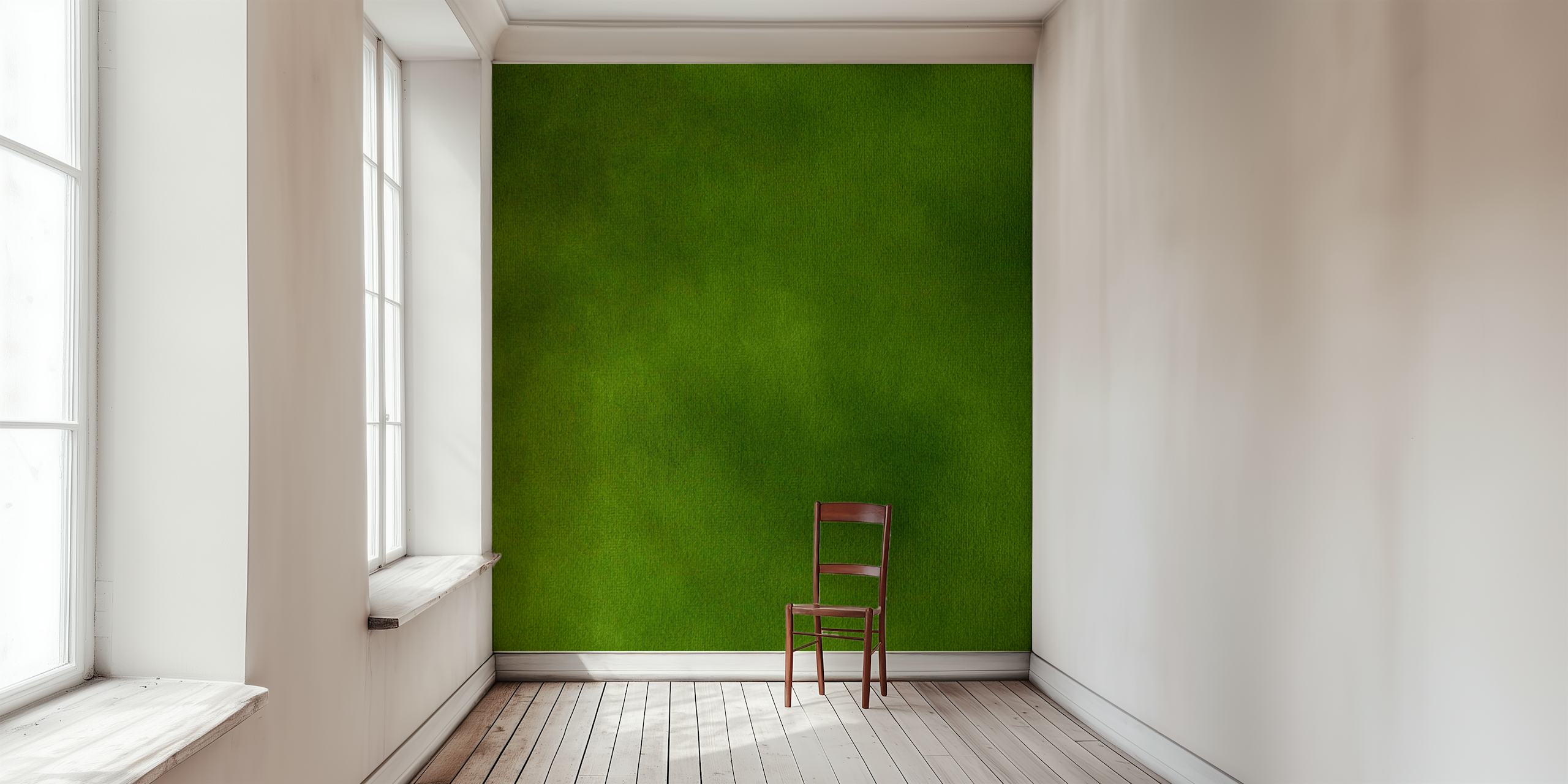 Green watercolor texture with soft variations in hue for a calm and natural look, suitable for a wall mural