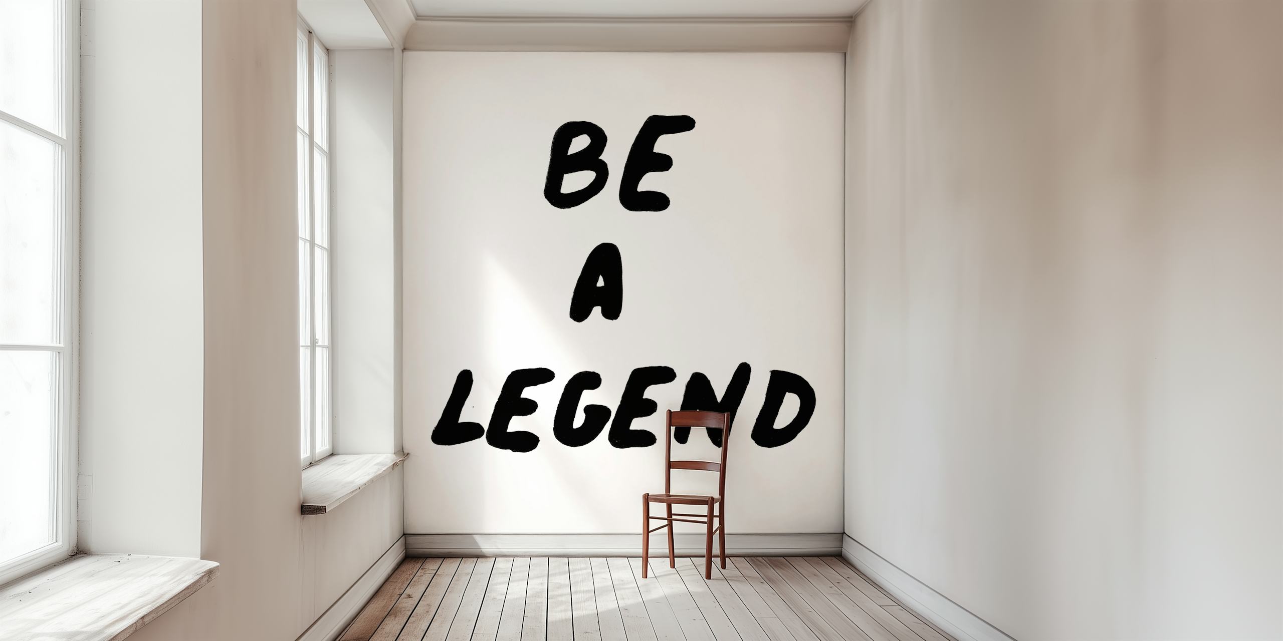 Bold black text 'Be a Legend' on white background wallpaper