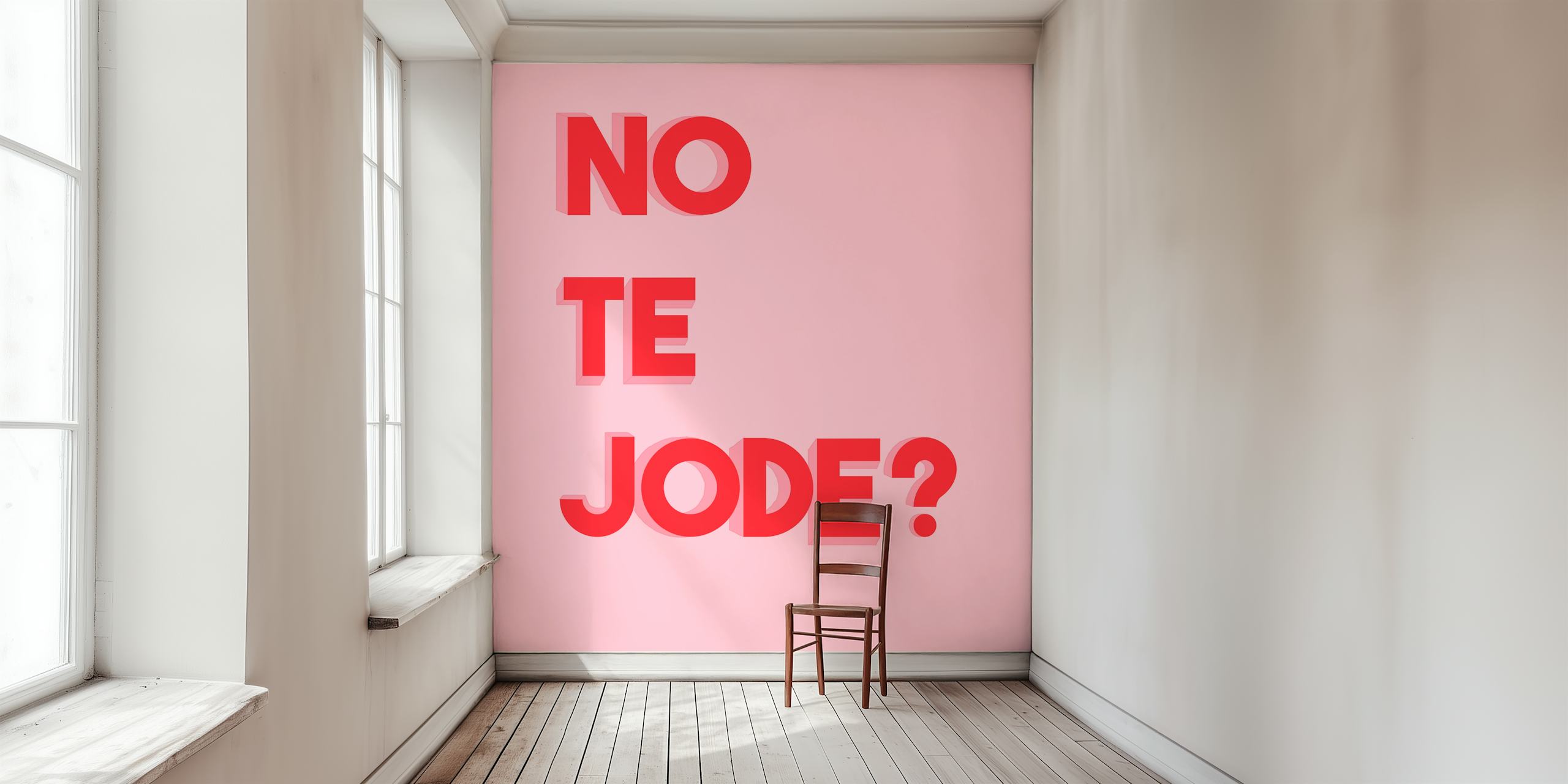 Bold typography in red on pink background wallpaper