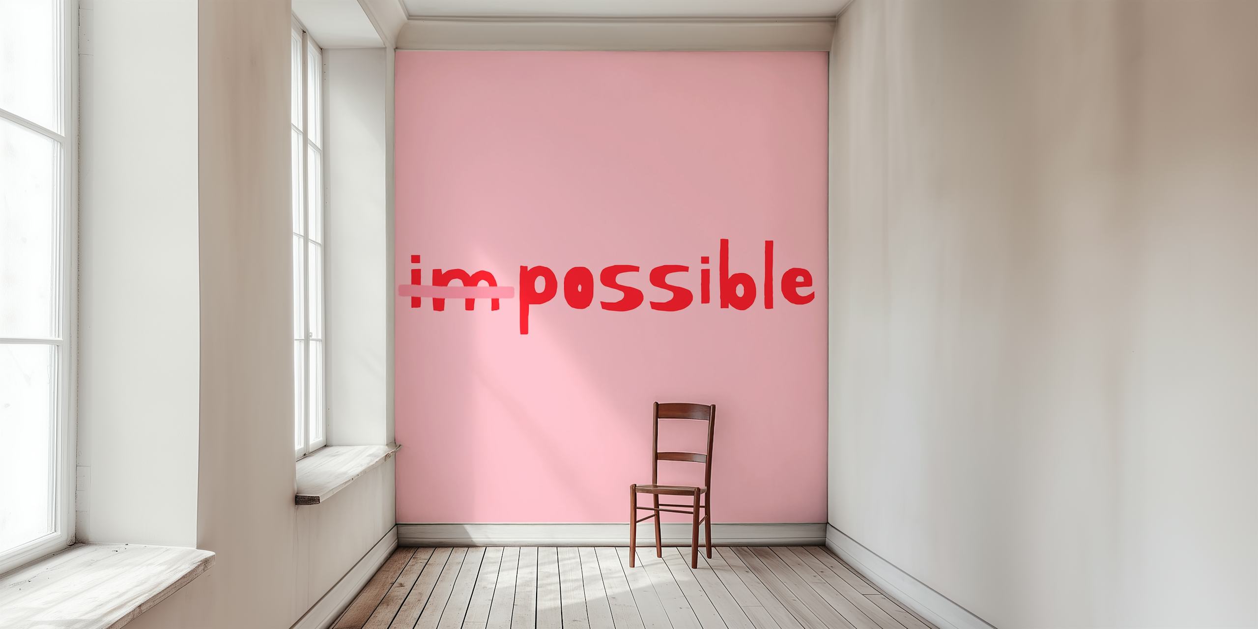Impossible wallpaper design in a room