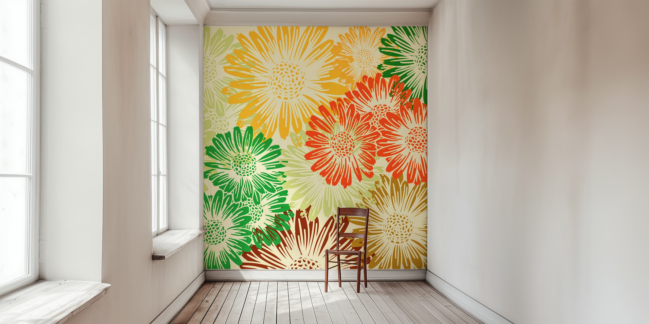 Tapeta Vintage Summer Flowers w pokoju