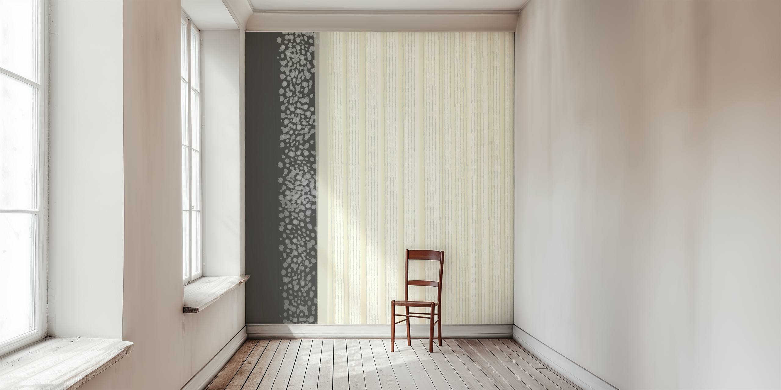 Hand-Drawn Velvet and Silk Textured Wall Mural Design