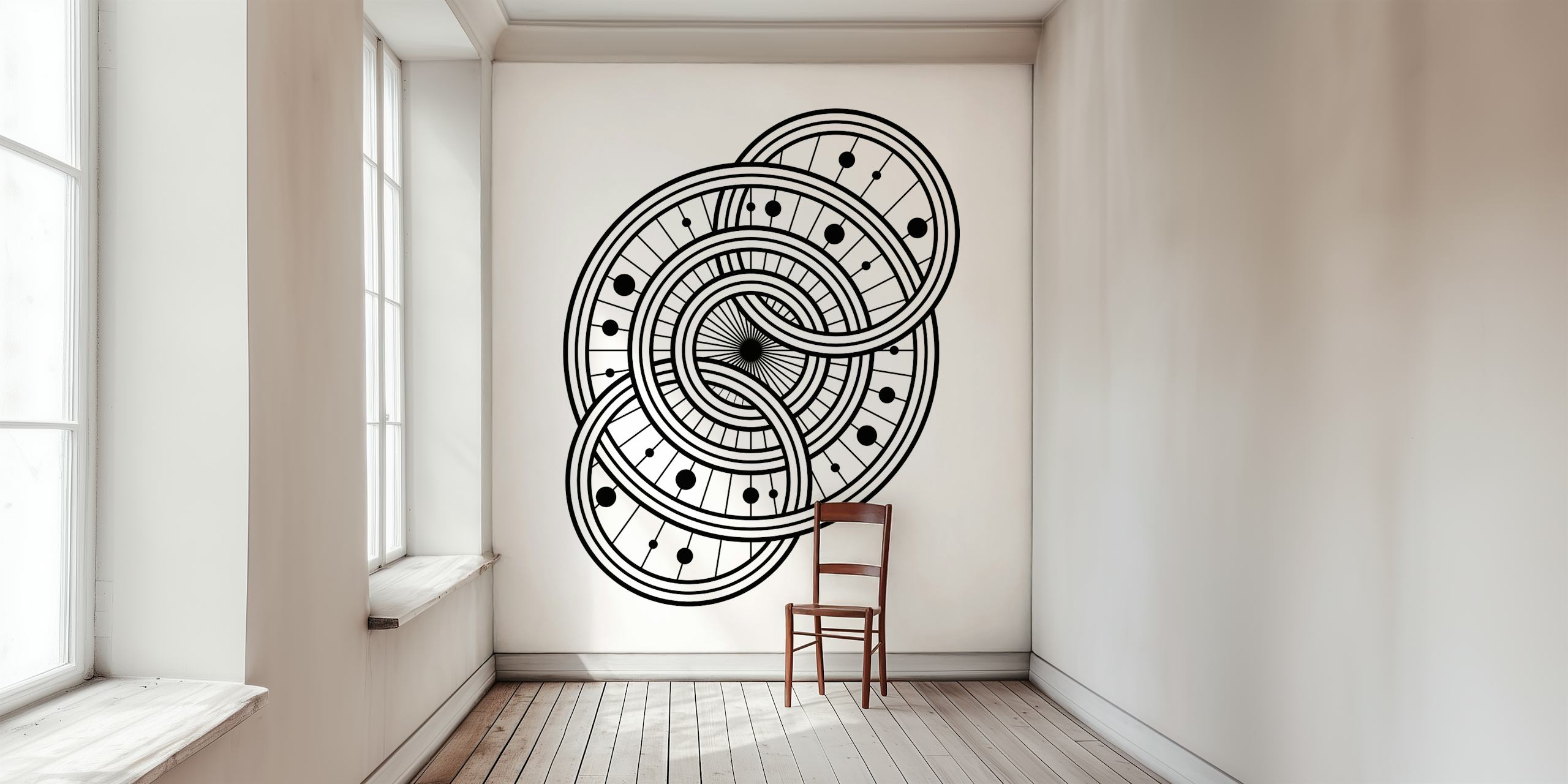 Behang Music of the Spheres in een moderne kamer